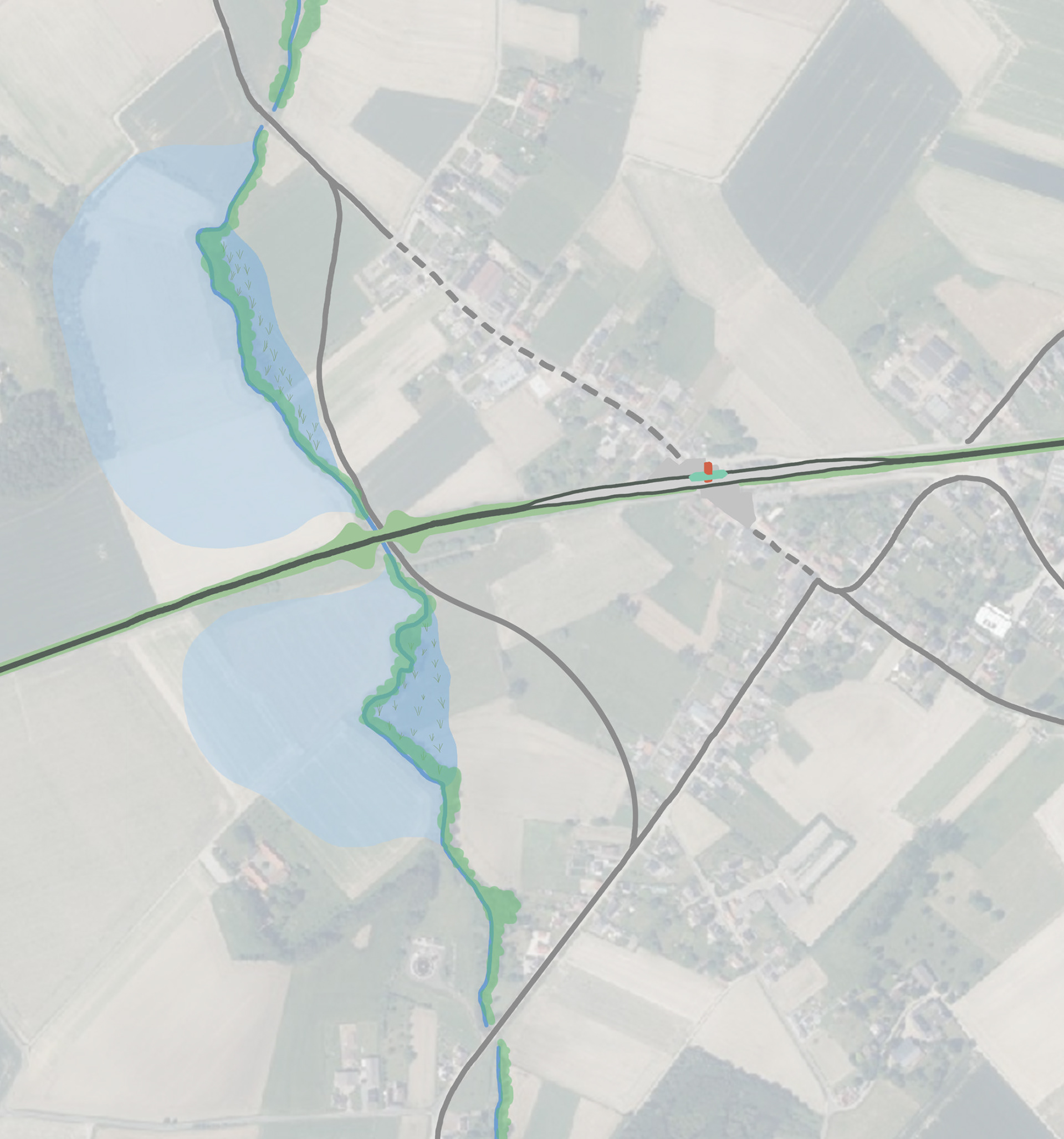 Het overstromingsgebied