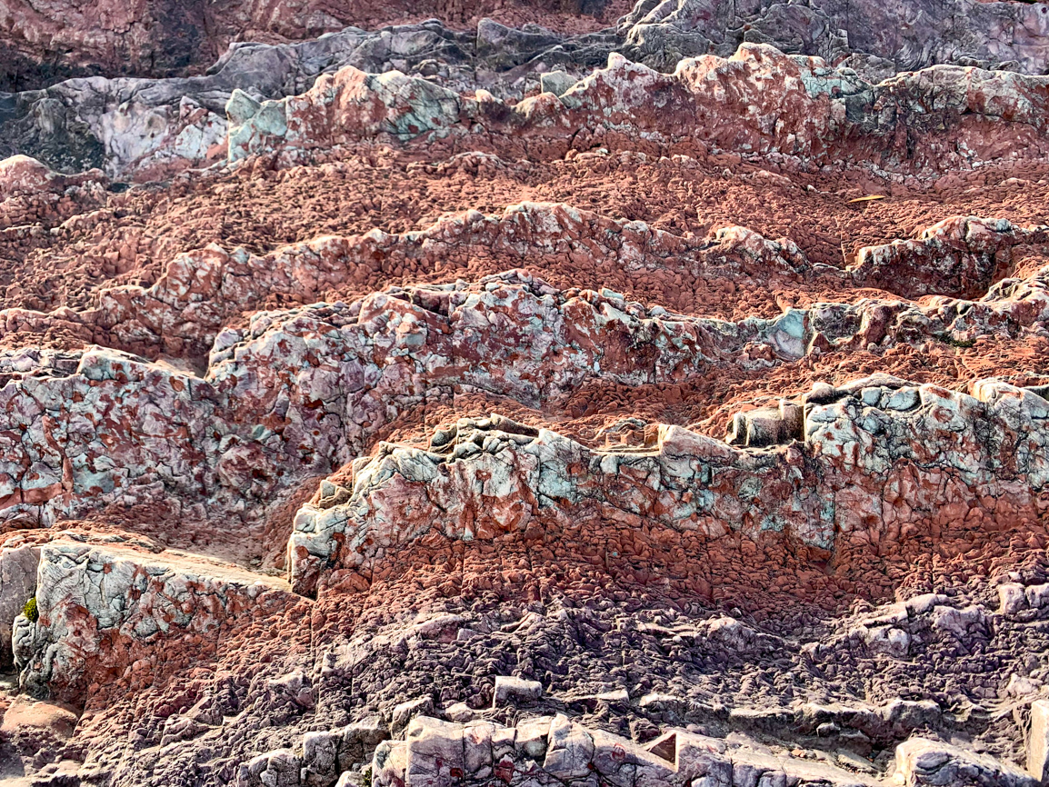 Sedimentary rock just off the parking lot of Église Saint-Jean de l'île d'Orléans - Île d'Orléans, Quebec CA