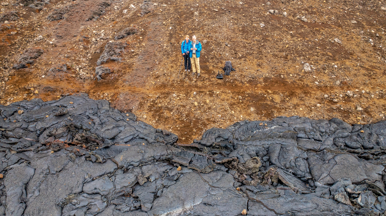 It's not every day that one can get a picture like this at the edge of the Nátthagi lava field -  Route C - Fagradalsfjall volcano, Reykjanes peninsula, Iceland