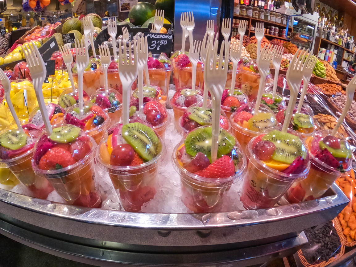 An explosion of fruit at La Boqueria Market - Barcelona, Spain