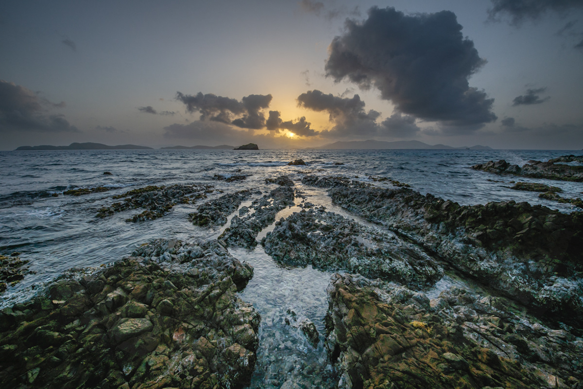 Sunrise from Prettyklip Point over St. John Bay, USVI