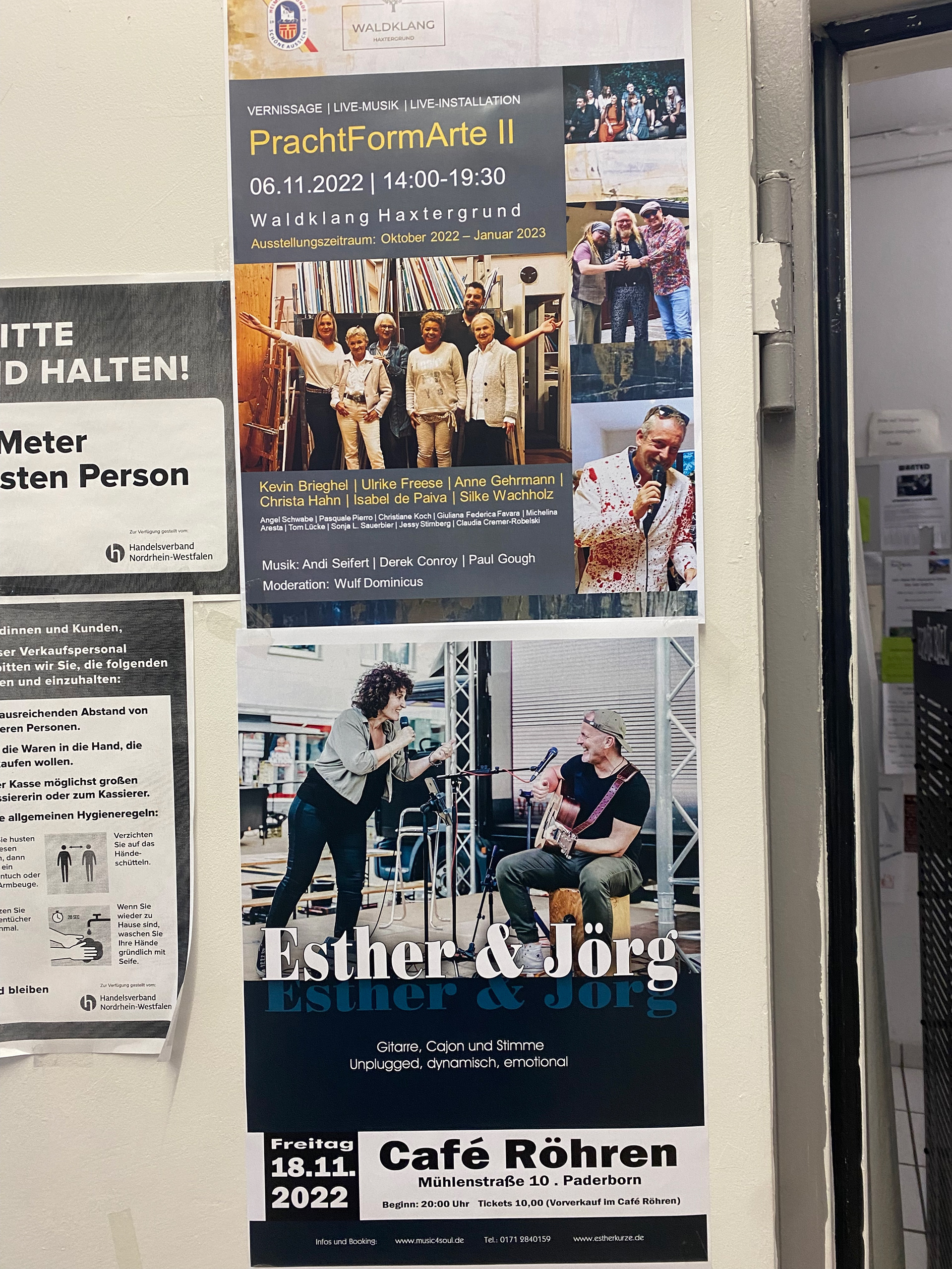 two different ads in a shop, both with my images