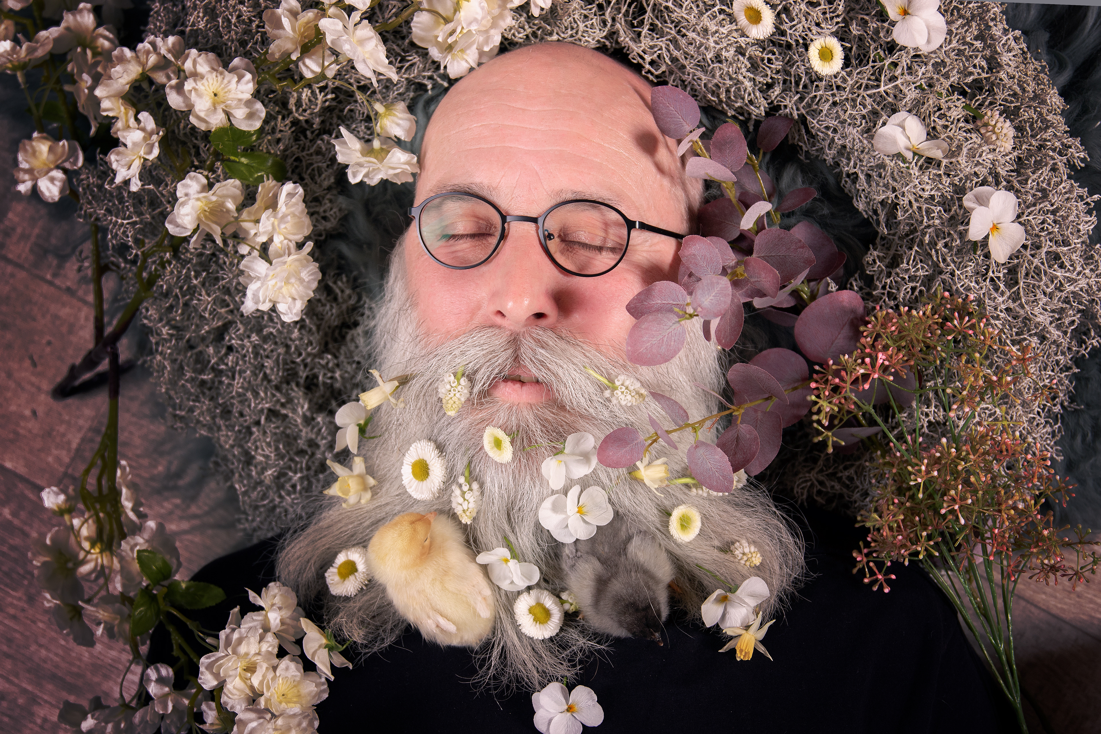 Spring time with Santa Claus Frank and the chicks