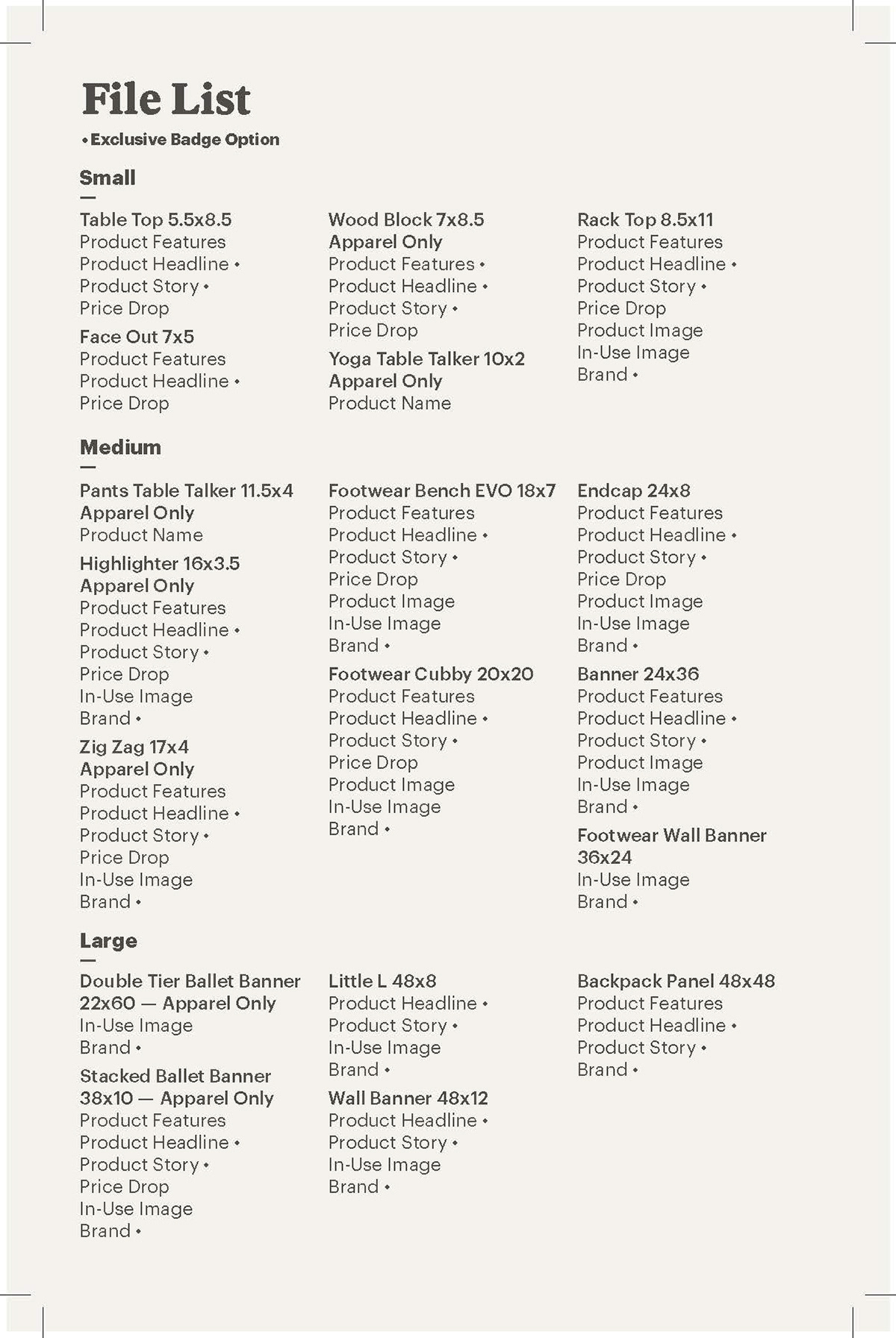 back half of quick reference guide