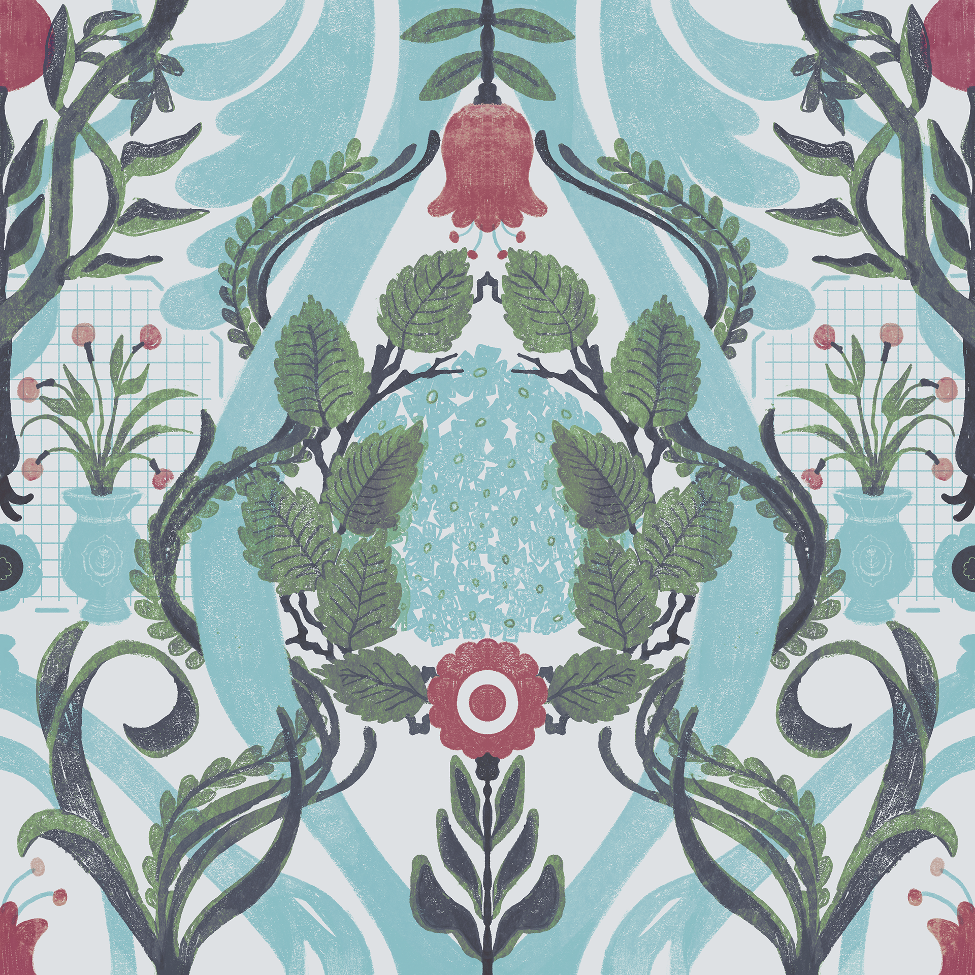 Hydrangea Floral Teal