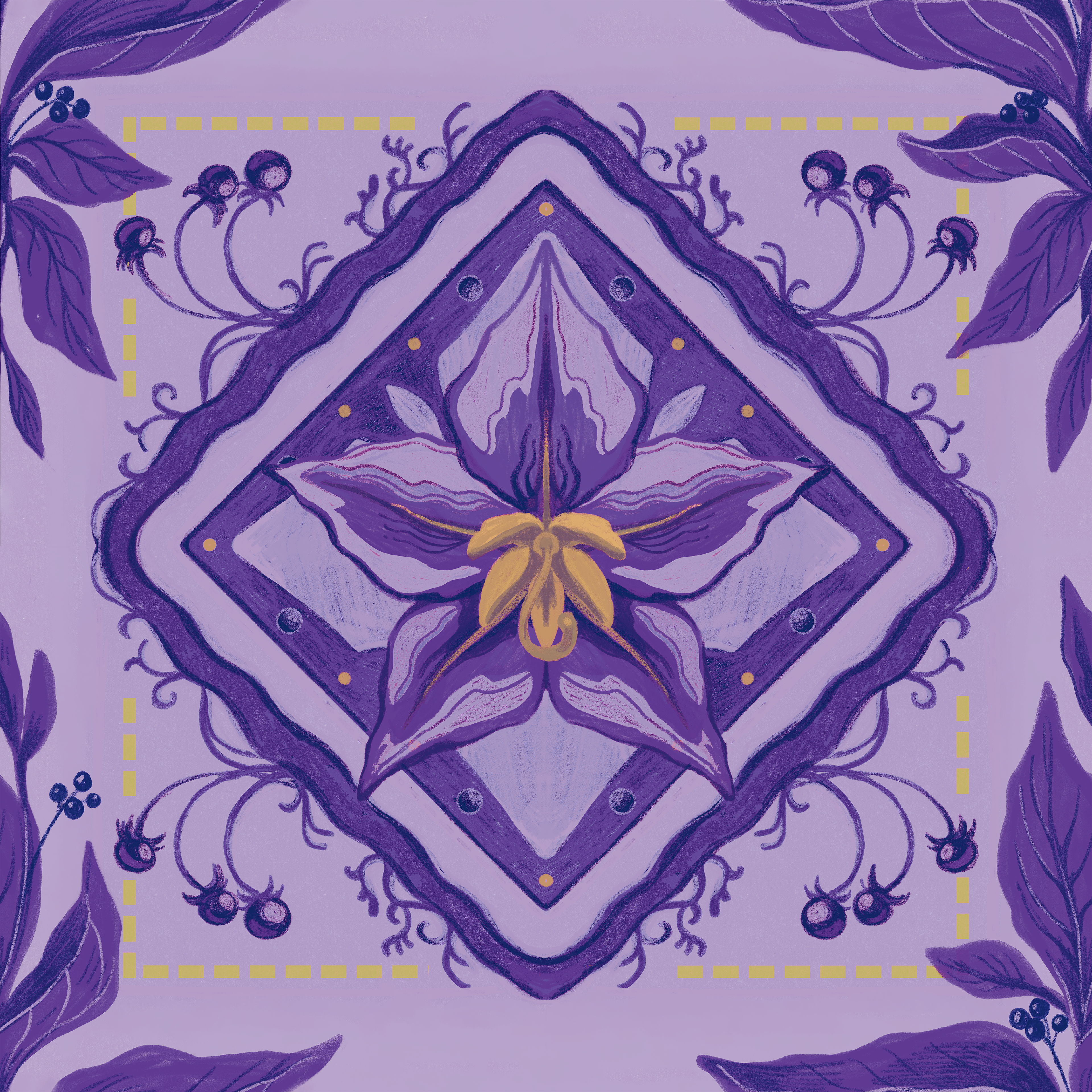 Nightshade Floral Tile Purple