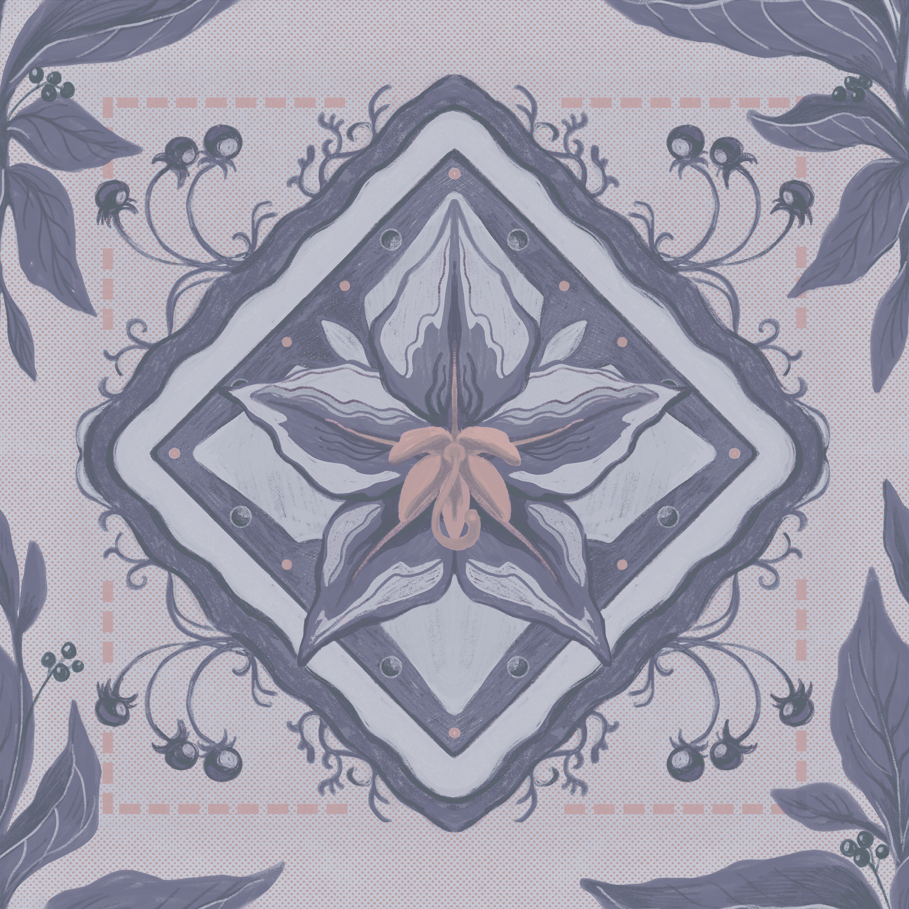 Nightshade Floral Grey (Light