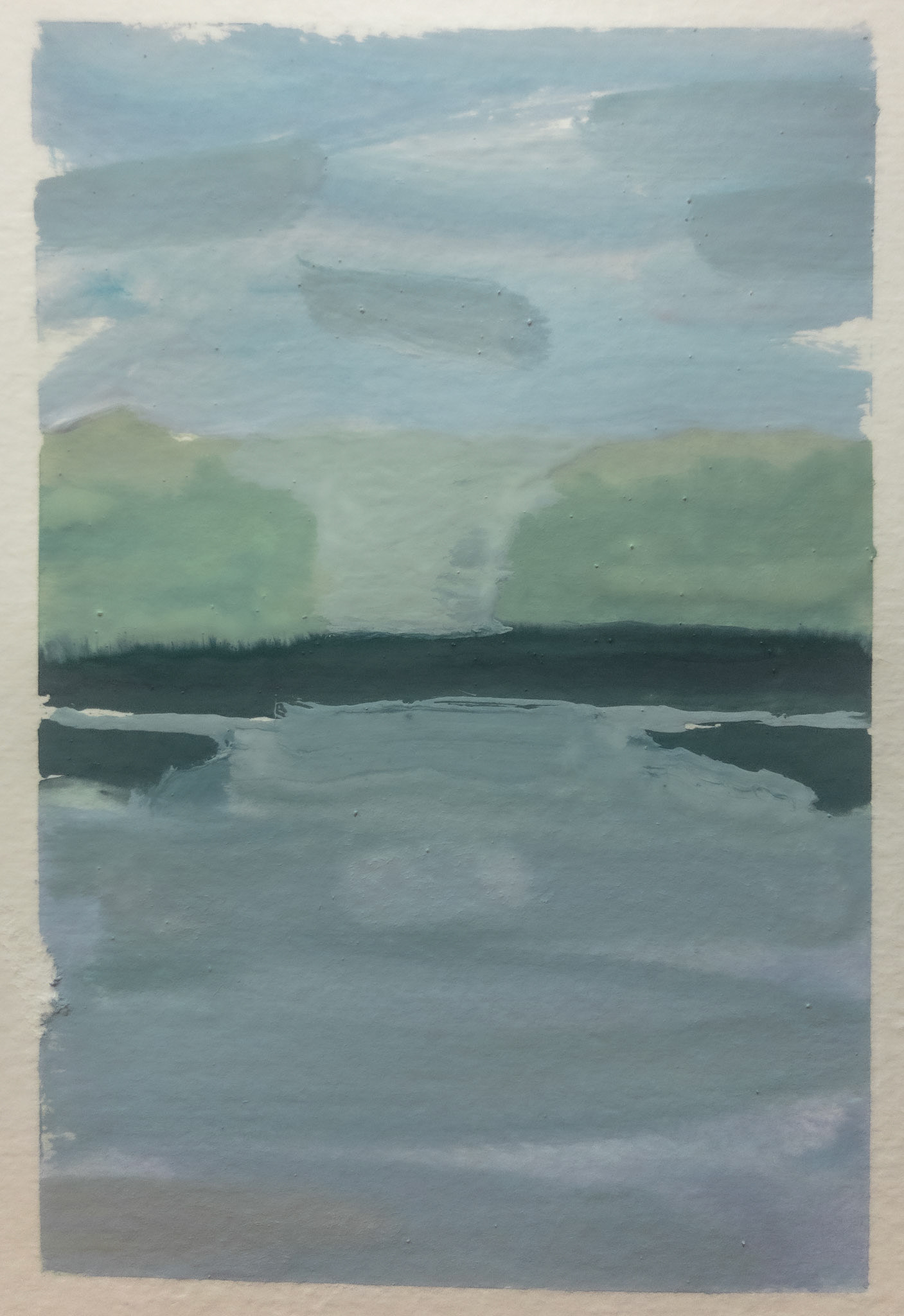 ADK Watery View, 2021, gouache, 3.5x5.25"