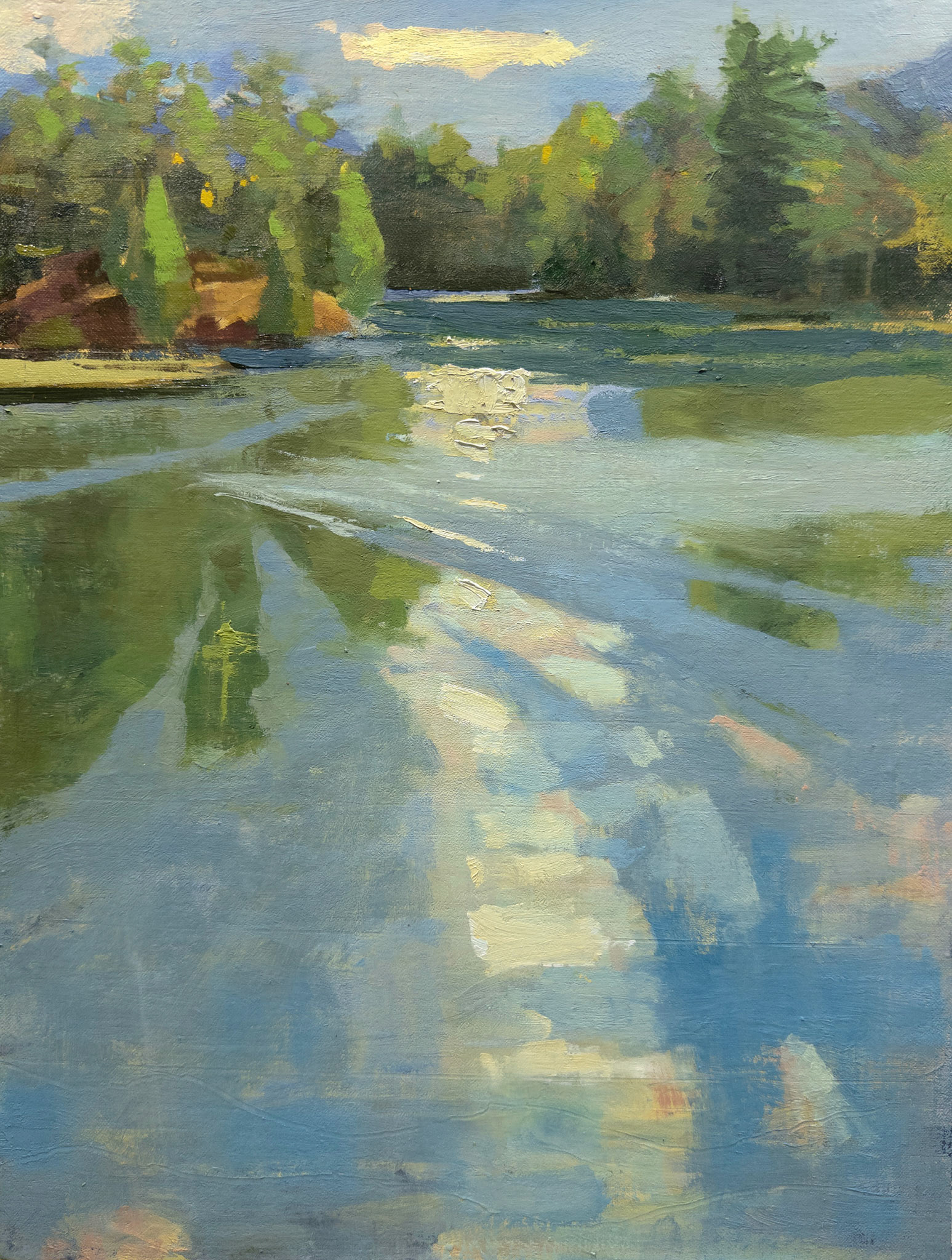 Water Shapes the Day, 16 x 12 inches, oil on linen panel, 2025
