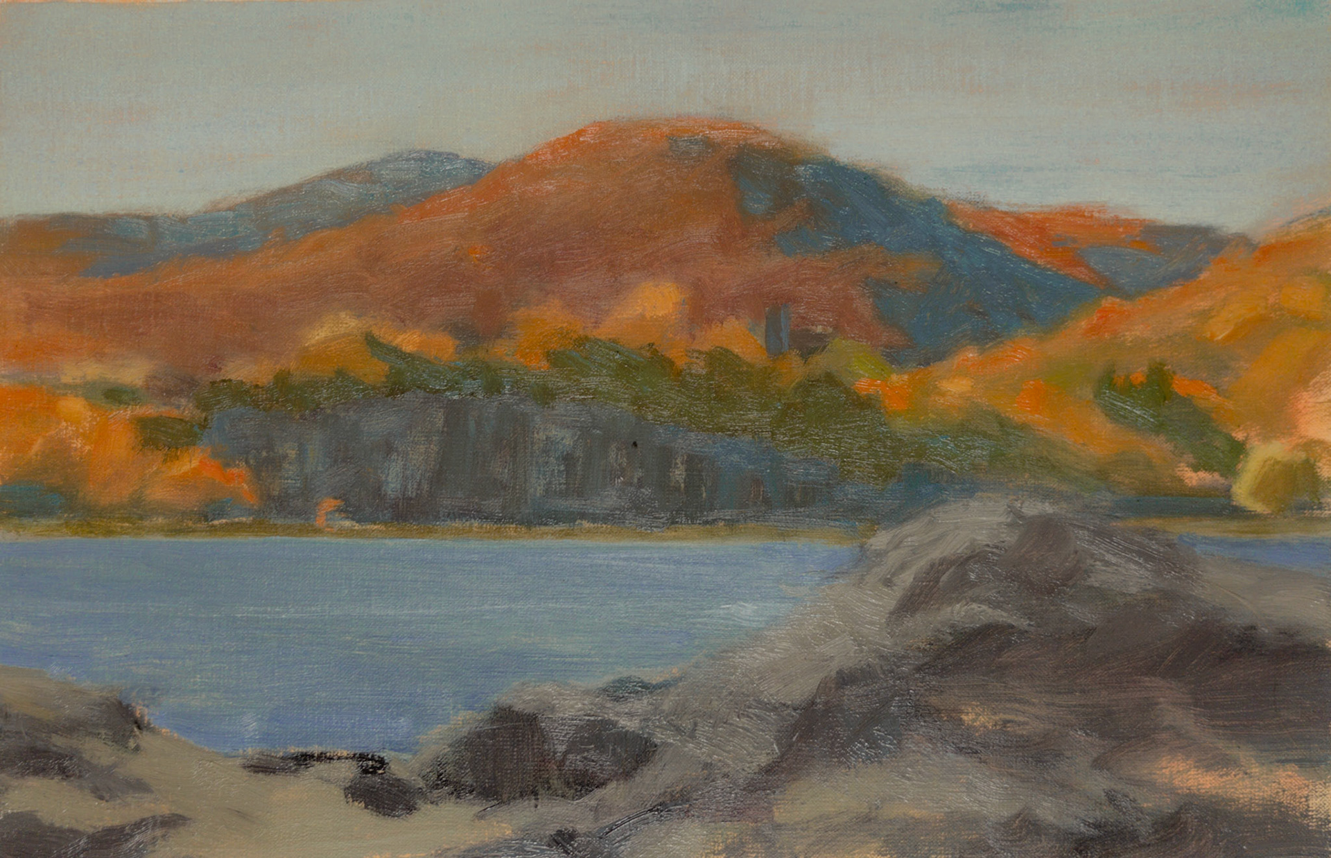 View from Flat Rock, oil on linen, 11x8, 2022