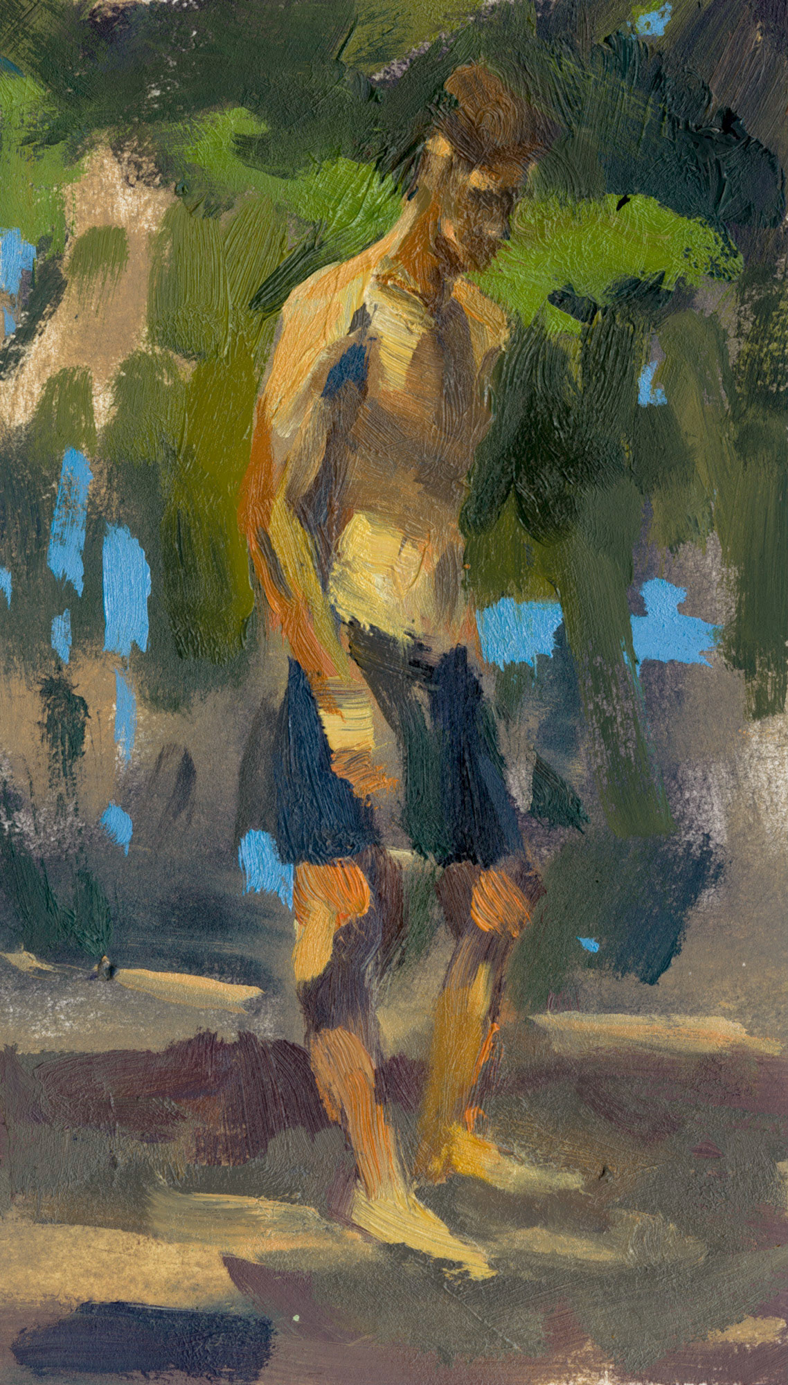 Sketch for Bluff, oil on prepared paper, 5x8