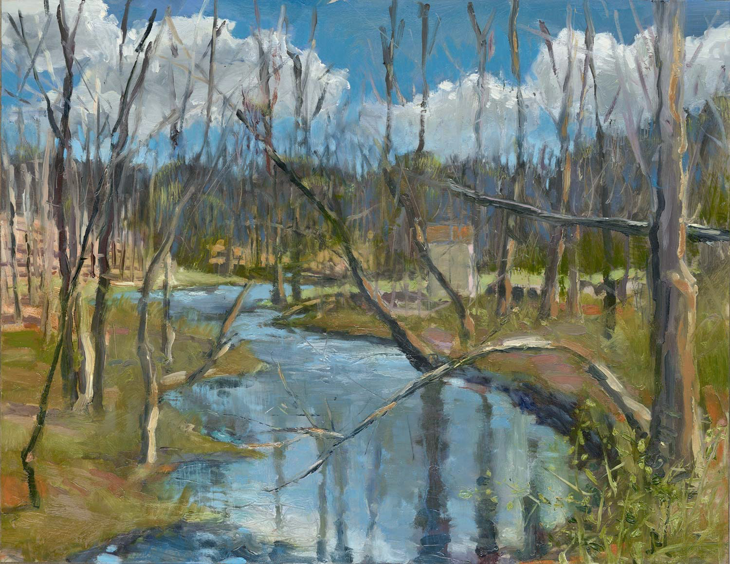 Clove Creek, Early Covid, 2020, oil on panel, 18x14
