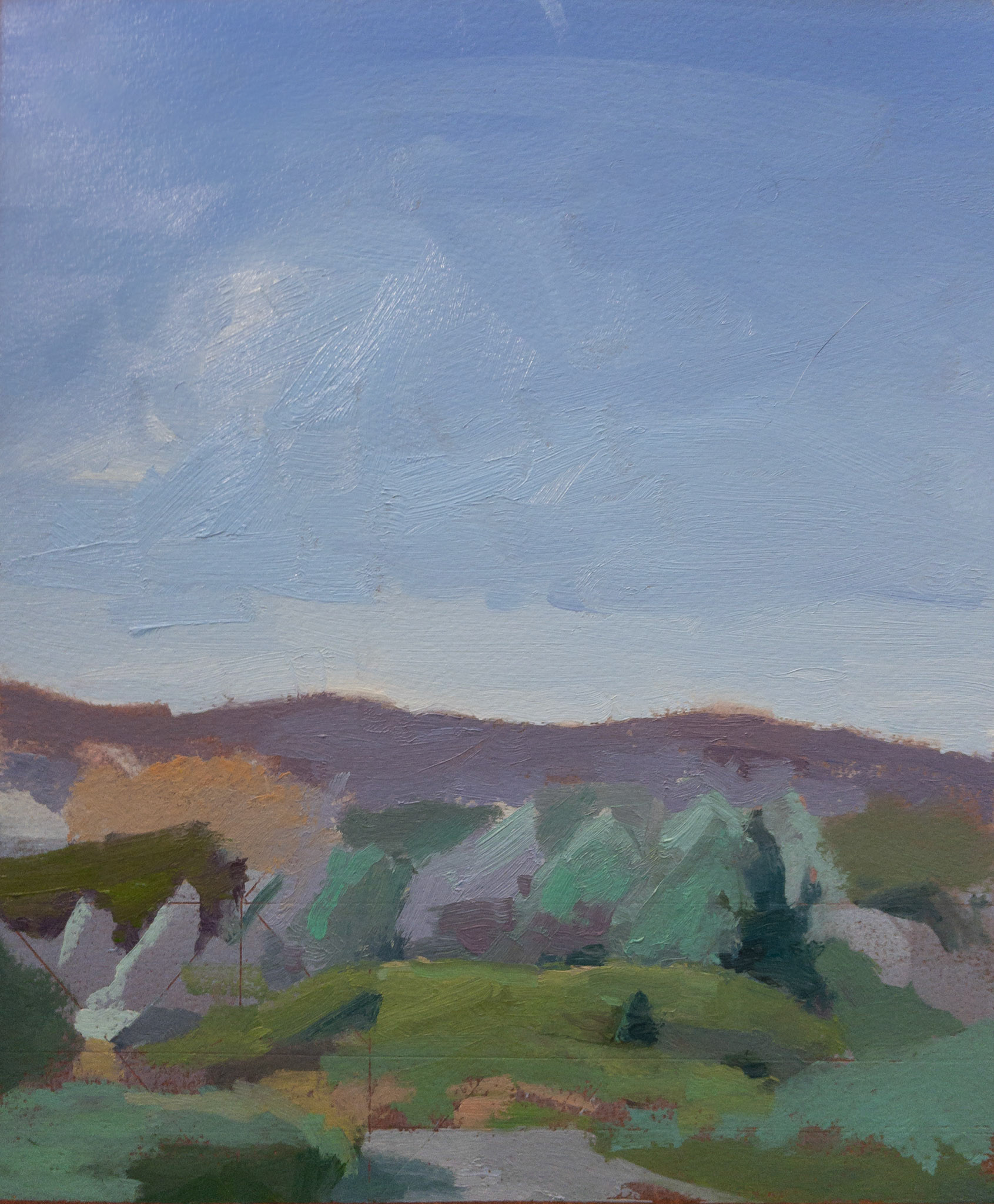 Park View West 9.5x11, oil on paper, 2024 - $300