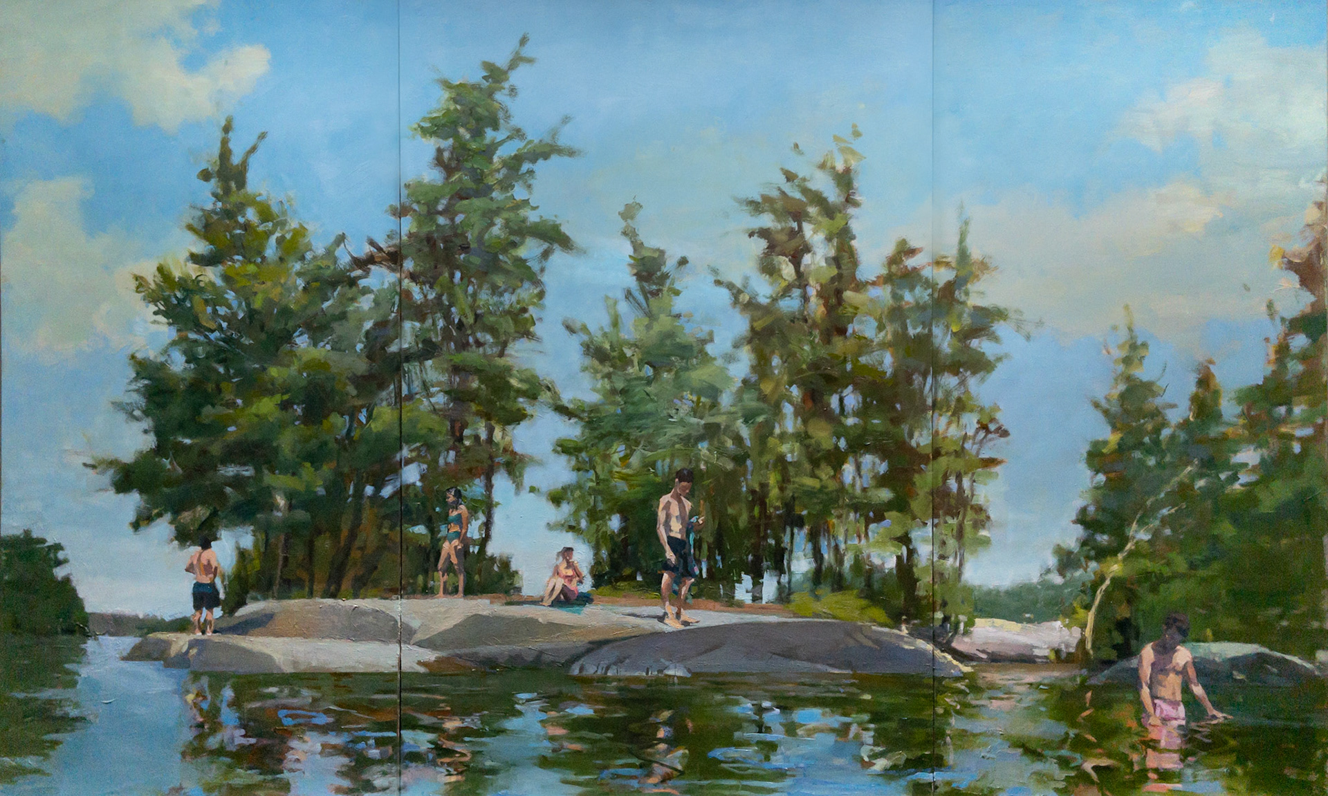 Bluff Island, 36x60" oil on panel, 2022, Sold