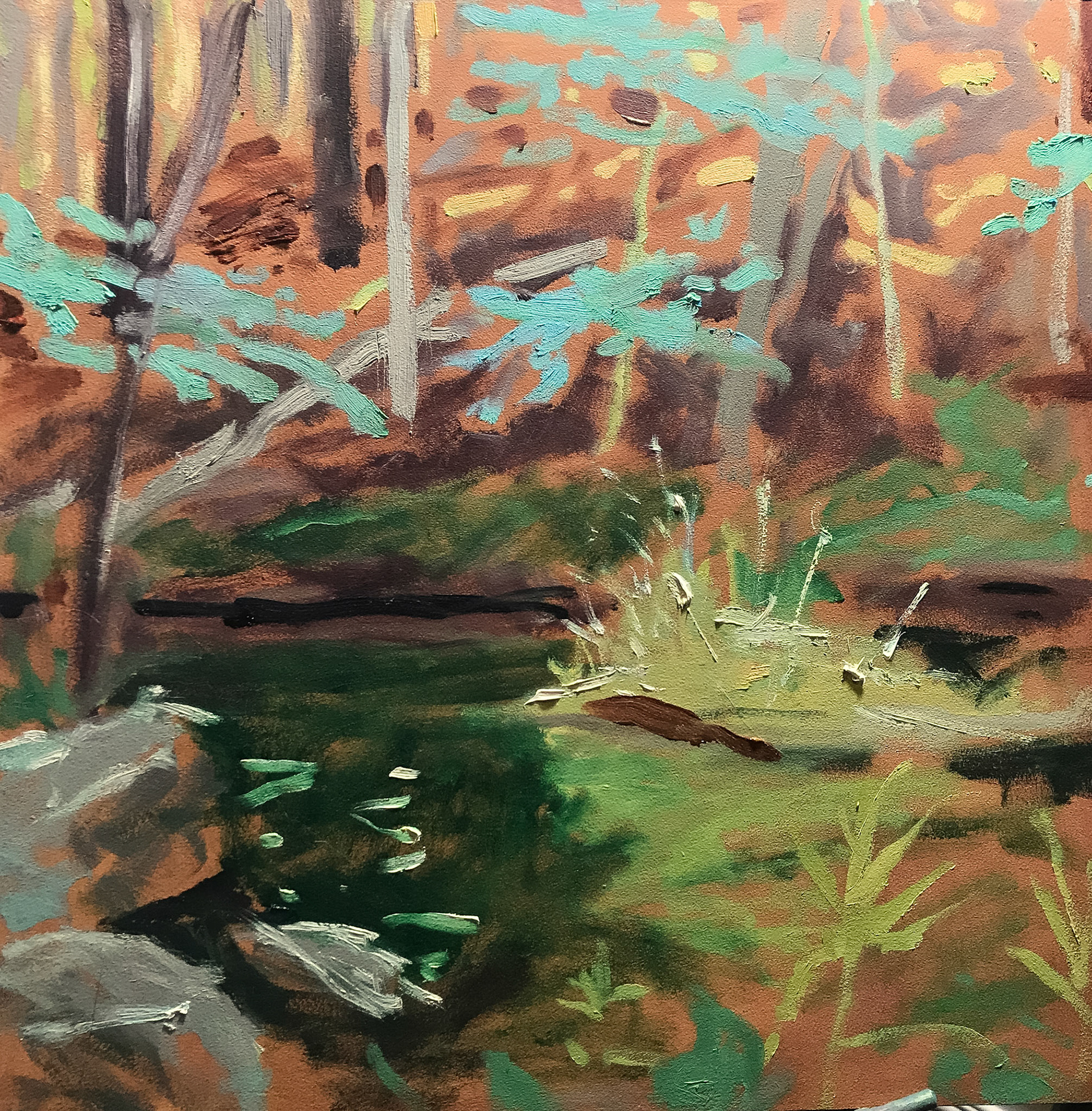 Duck Cove I, 2019, oil on panel, 12x12