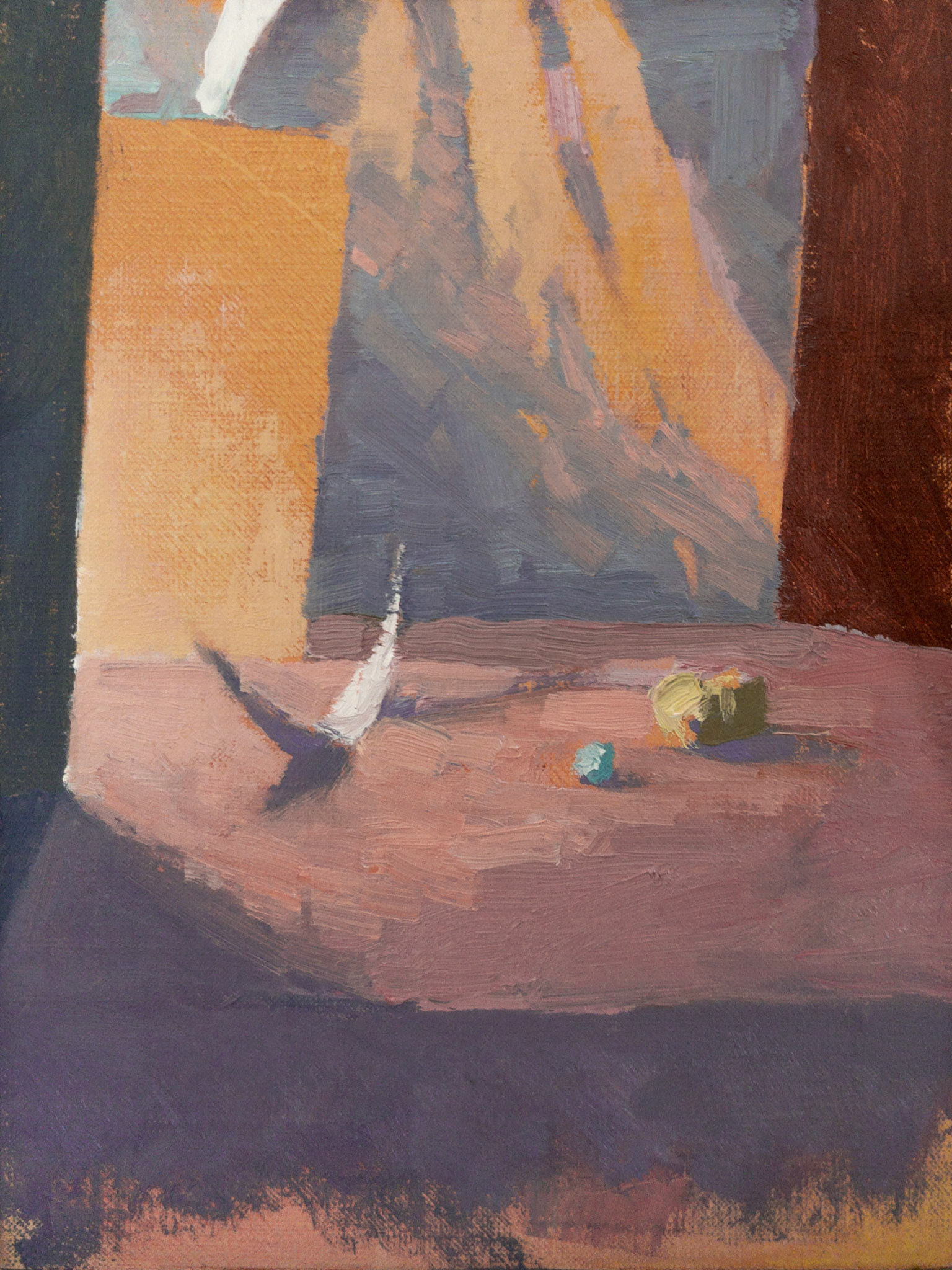 Still Life with Boat I, 2023, oil on linen, 8x6"