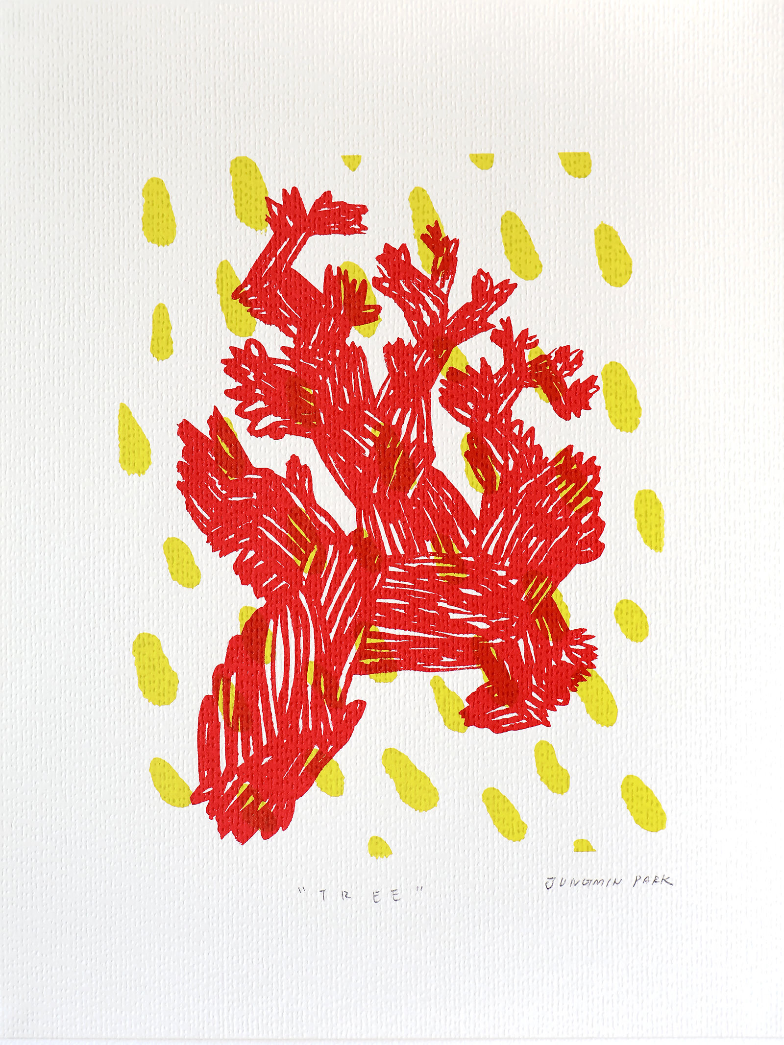 Tree (2025), Screen printing on emboss paper