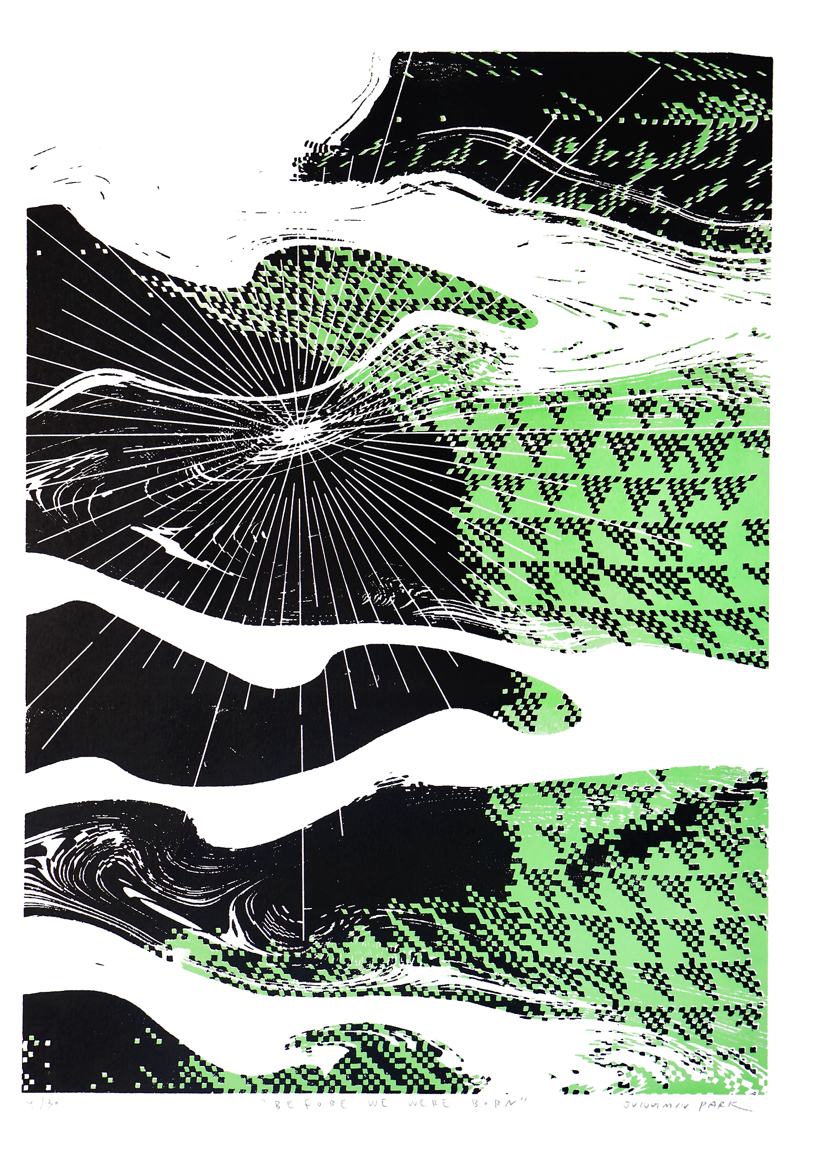 Before We Were Born (2026), Screen printed on Somerset paper