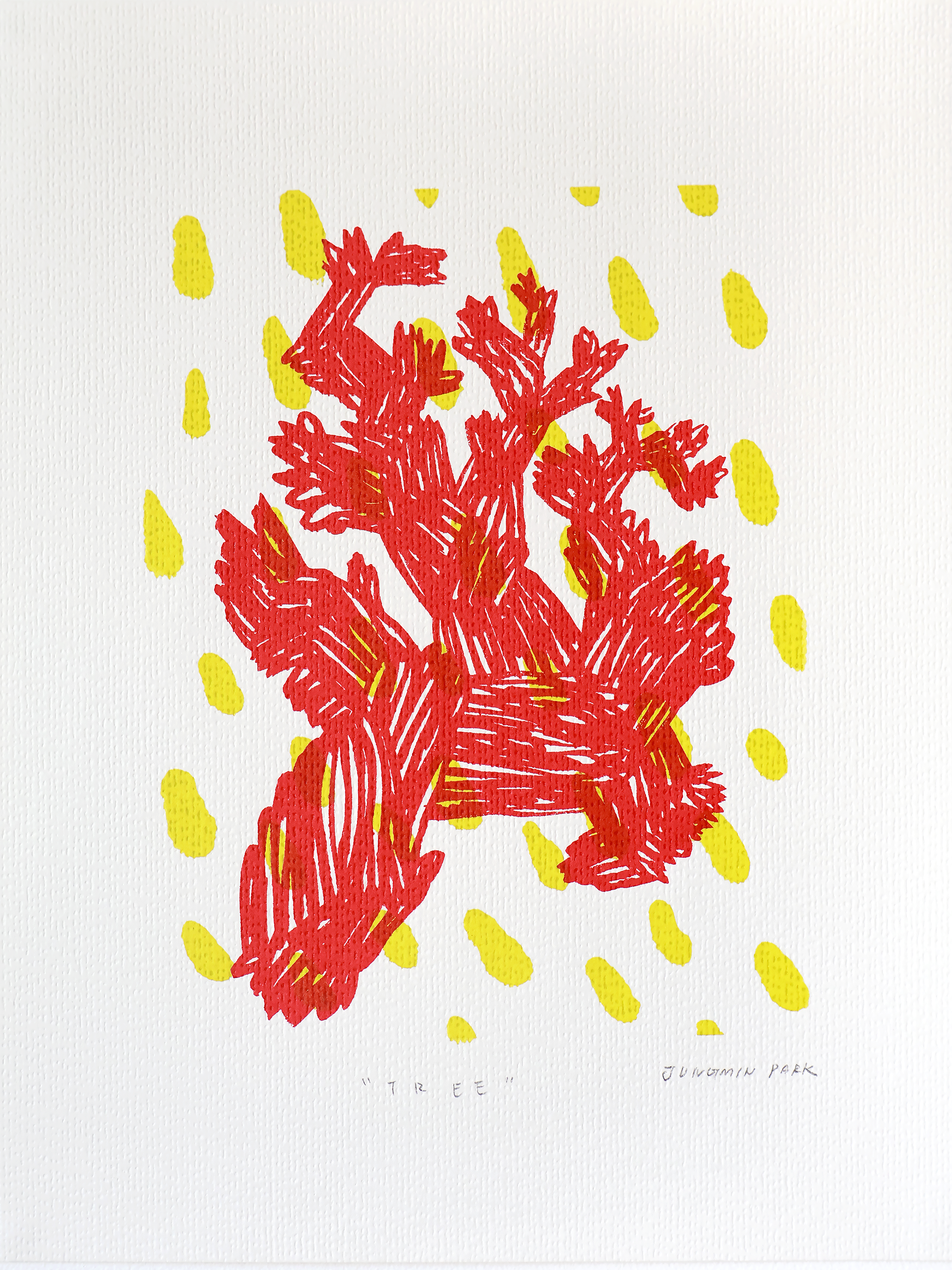 Tree (2025), Screen printing on emboss paper