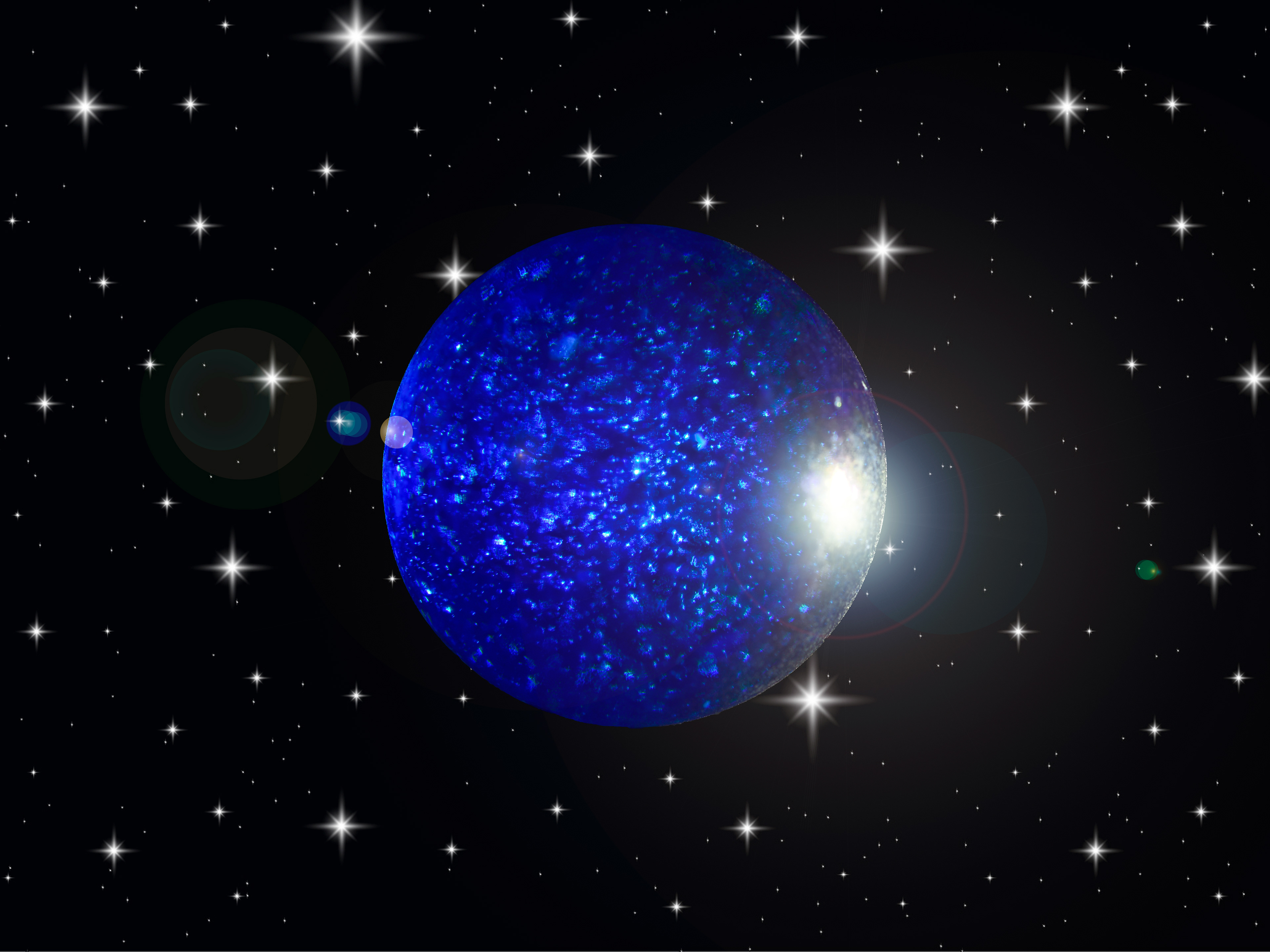 Torch lit Blue Marble