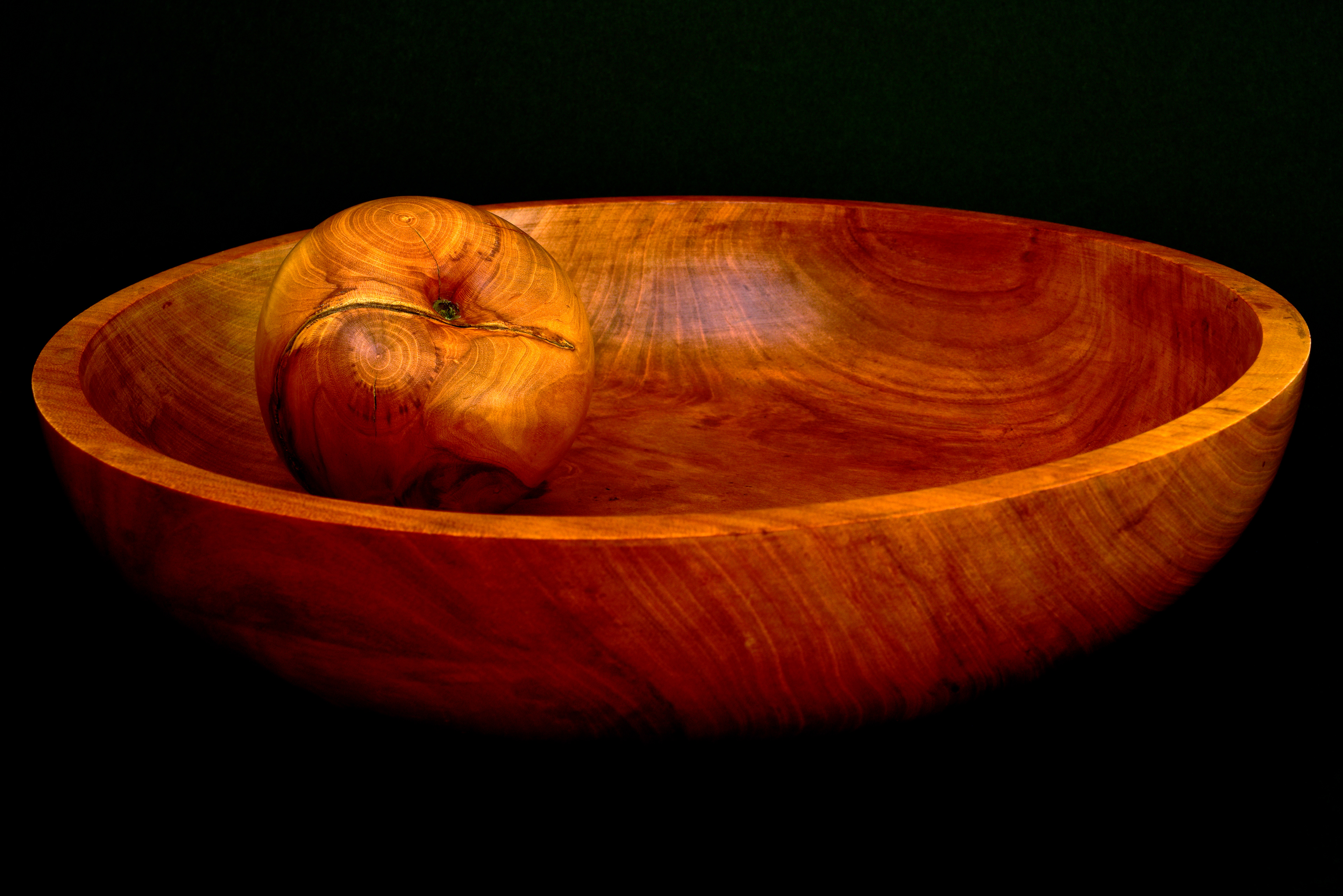 Apple wood and bowl