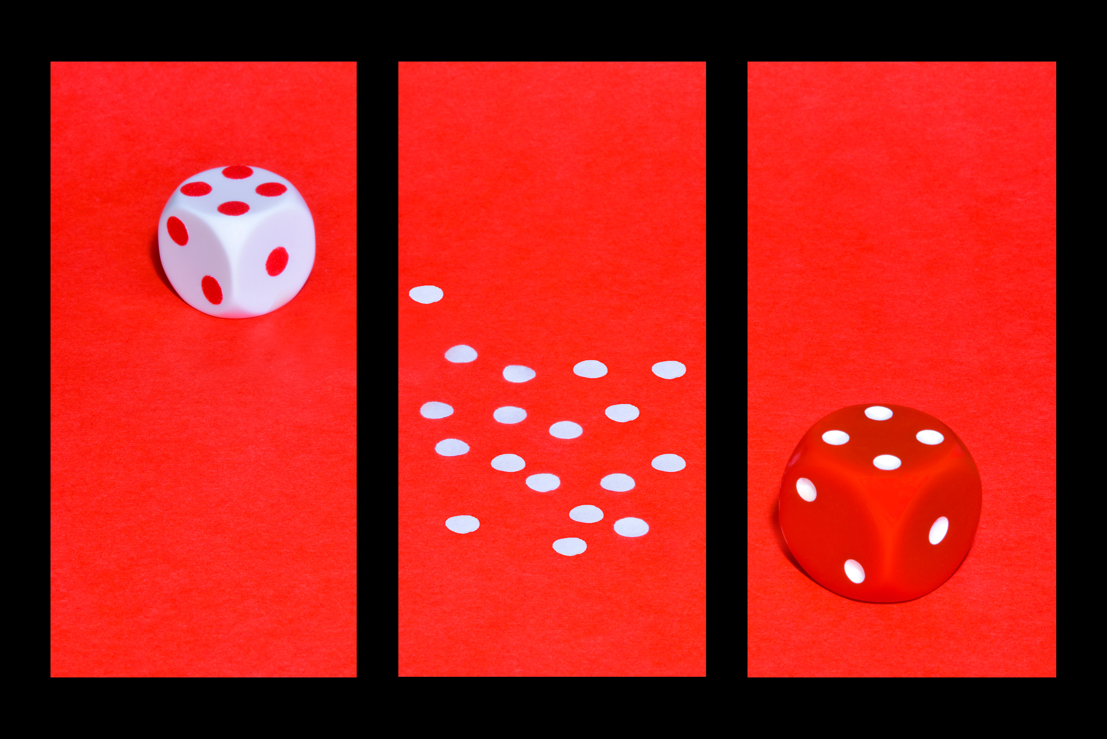 Triptych of dice and spots