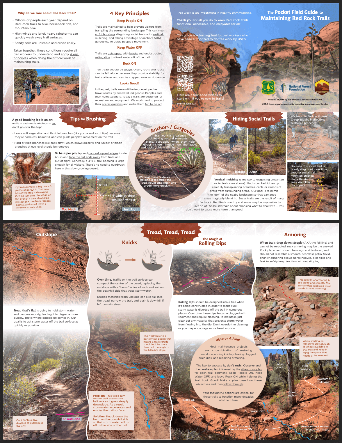Sedona Red Rock Trail Fund - Folding Volunteer/Beginner Trail Worker Pocket Guide