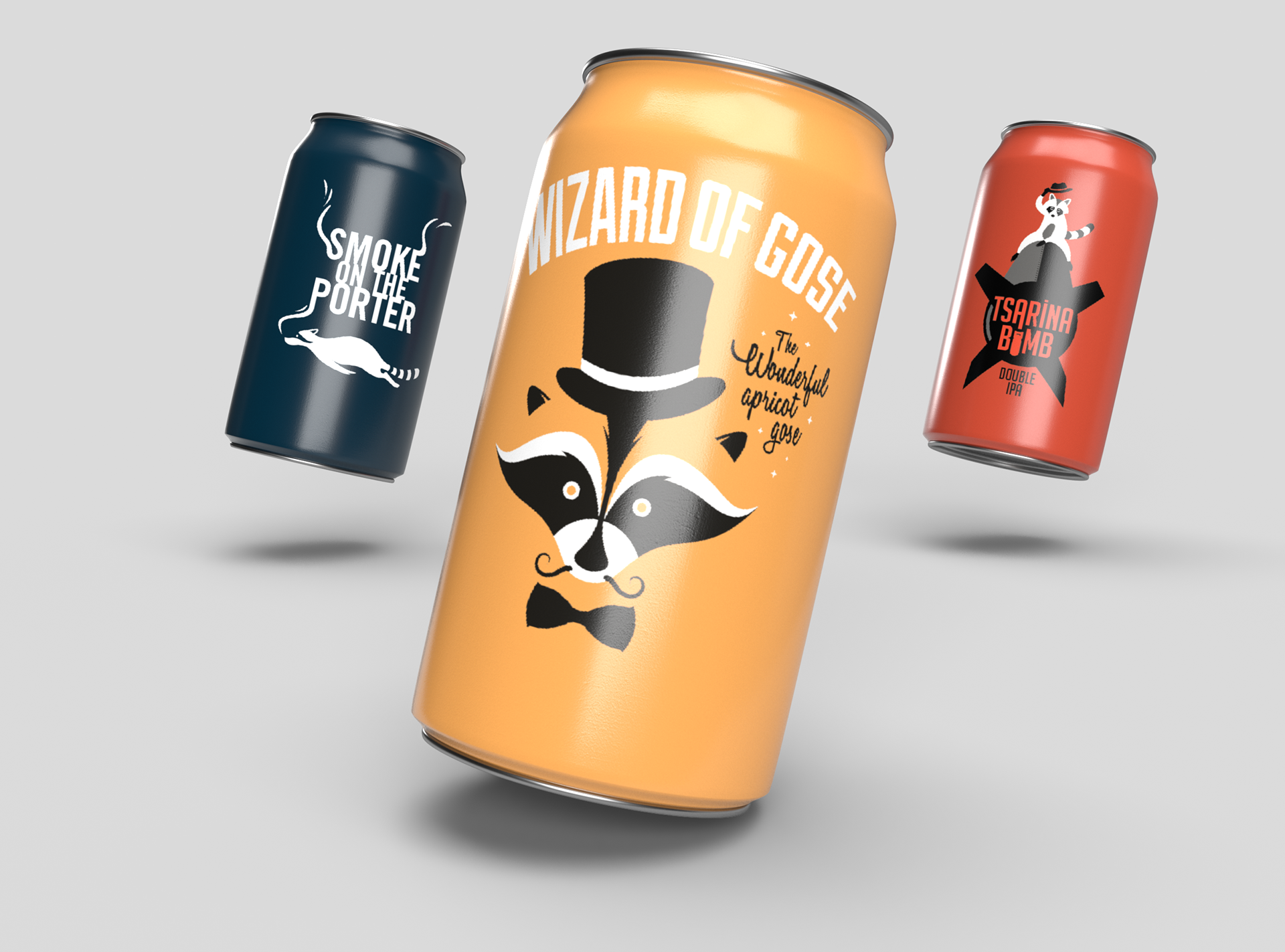 Bandit brewery labels illustration