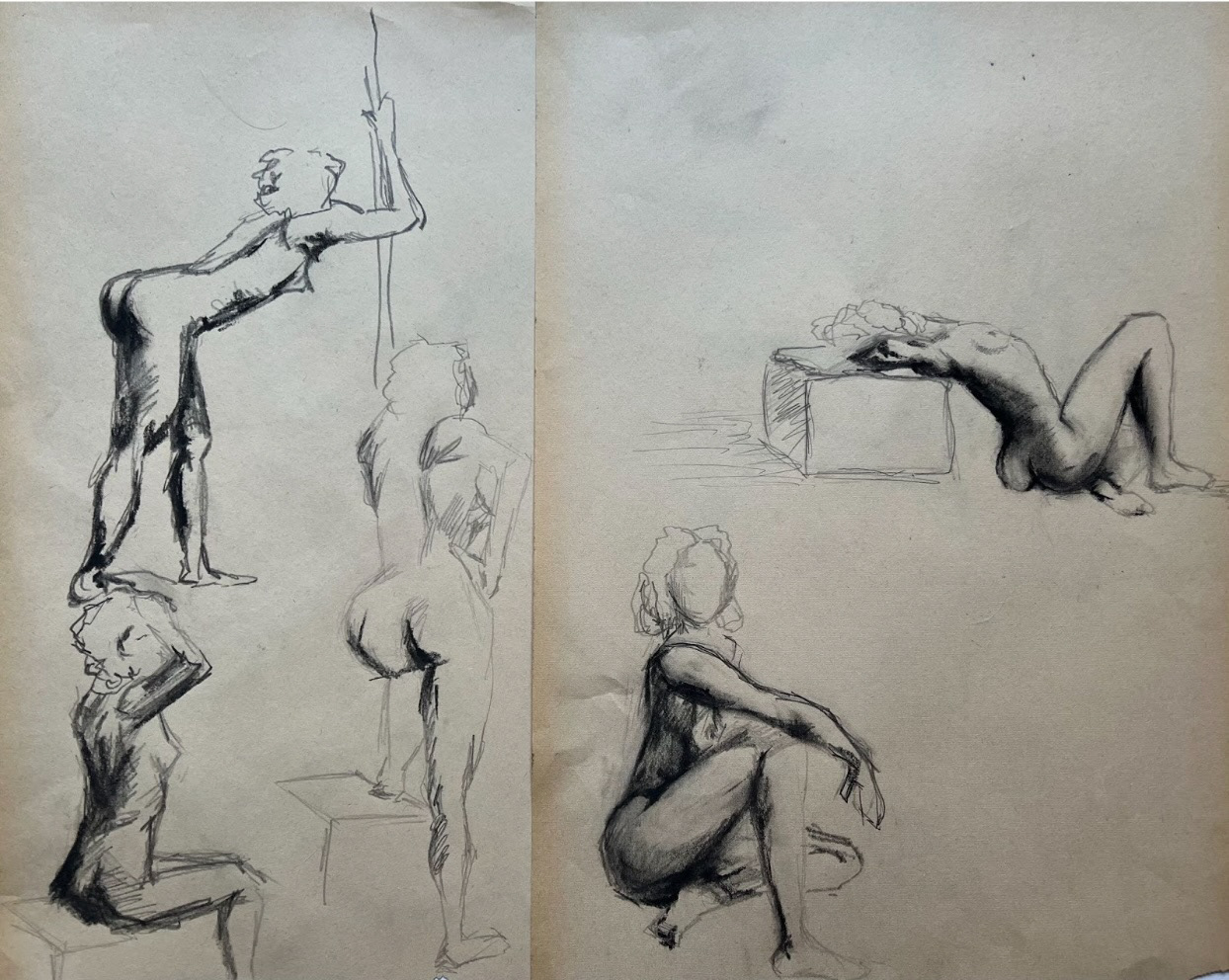 Figure Drawing, 16 x 25", pencil & graphite, sketchpad paper