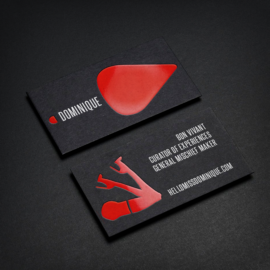 This project was a business card for an adult performer based around the idea of Loubuotin heels with a nod to the established branding of a popular adult plaform.