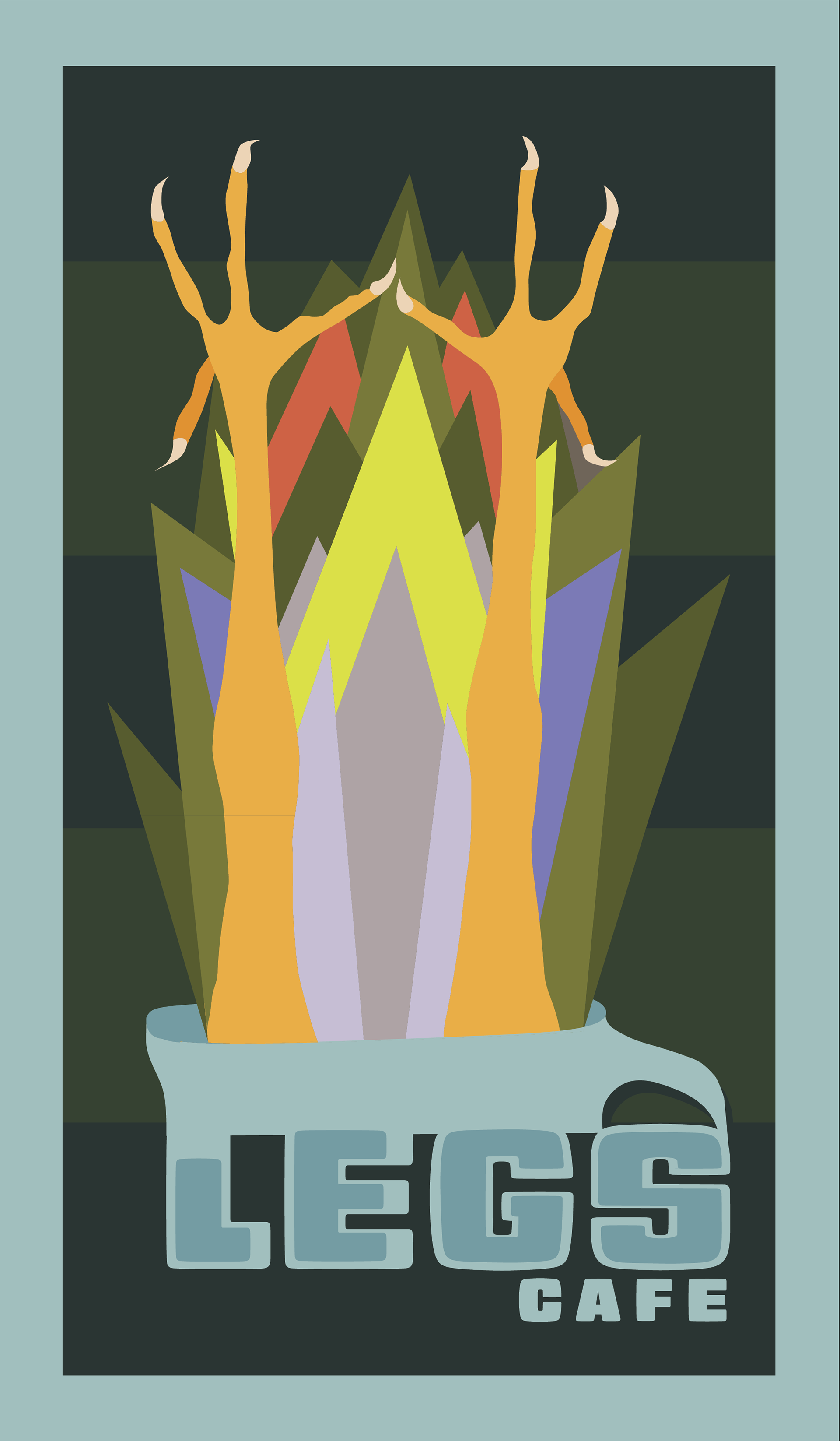 "Legs Cafe" Poster/ Logo Design © Anna Mishler 2021