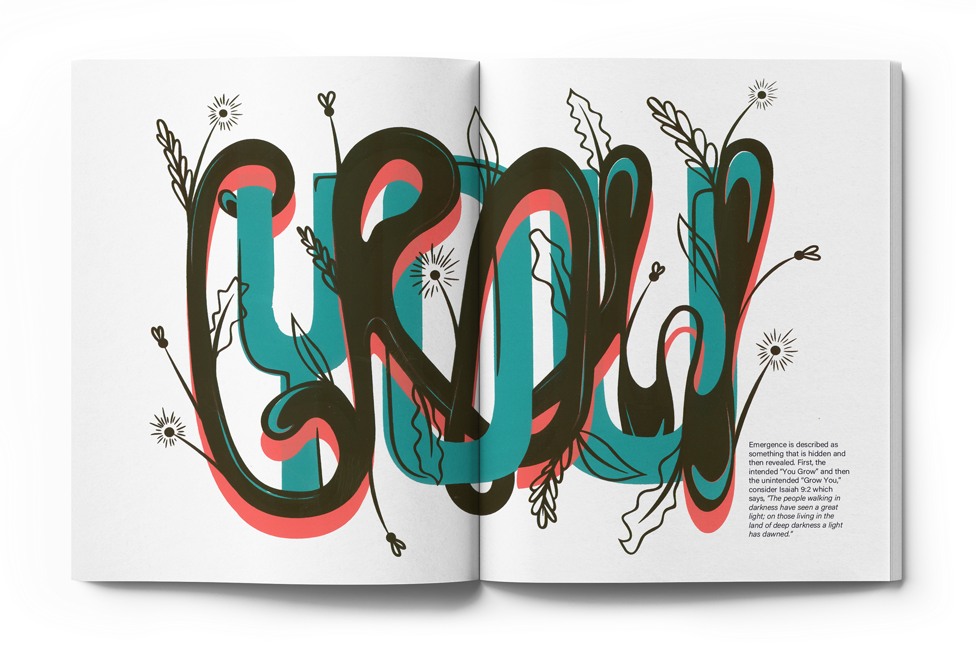 "You Grow, Grow You" Serigraphy Print, Typography Design © Anna Mishler 2023