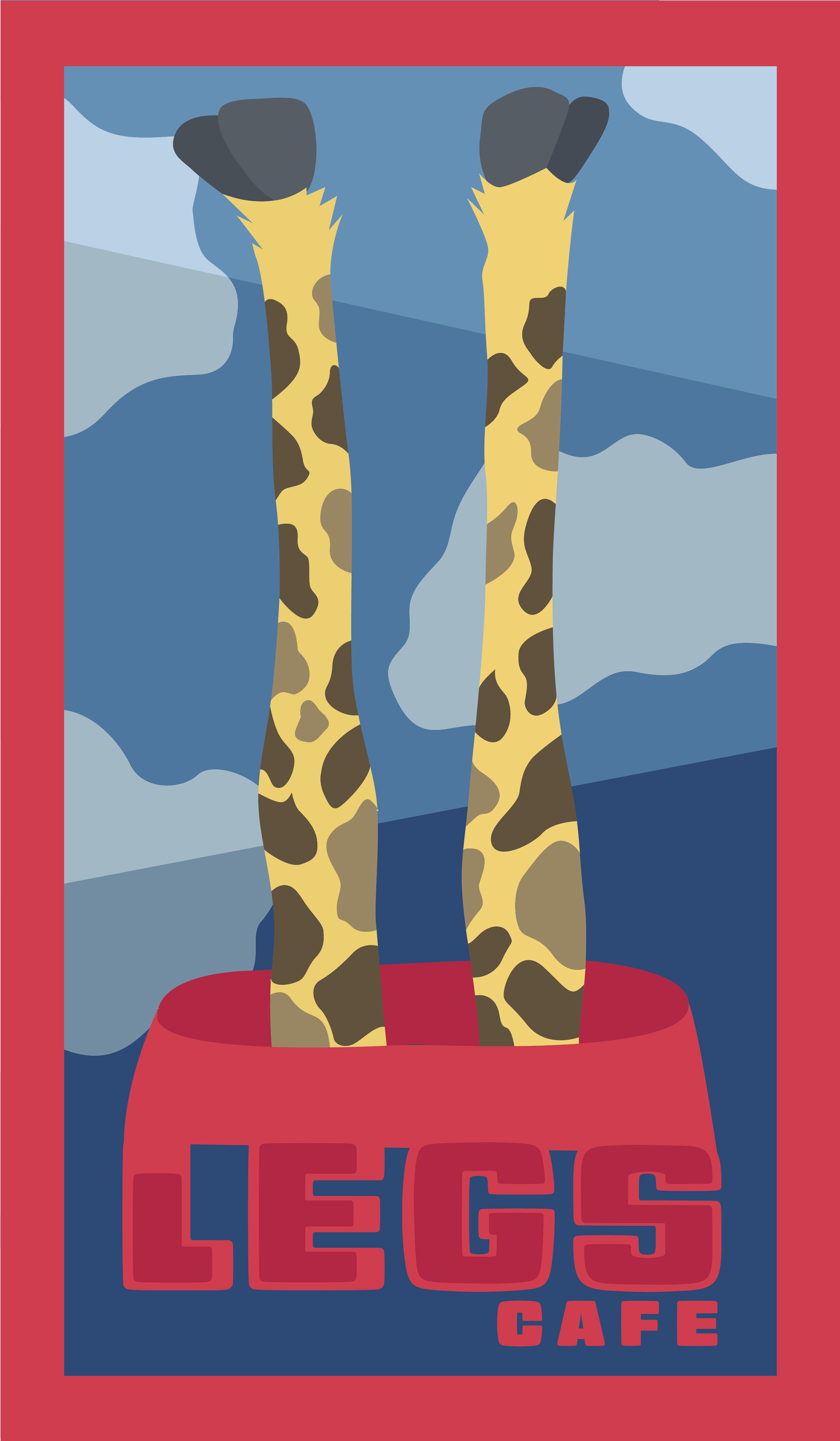 "Legs Cafe" Poster/ Logo Design © Anna Mishler 2021