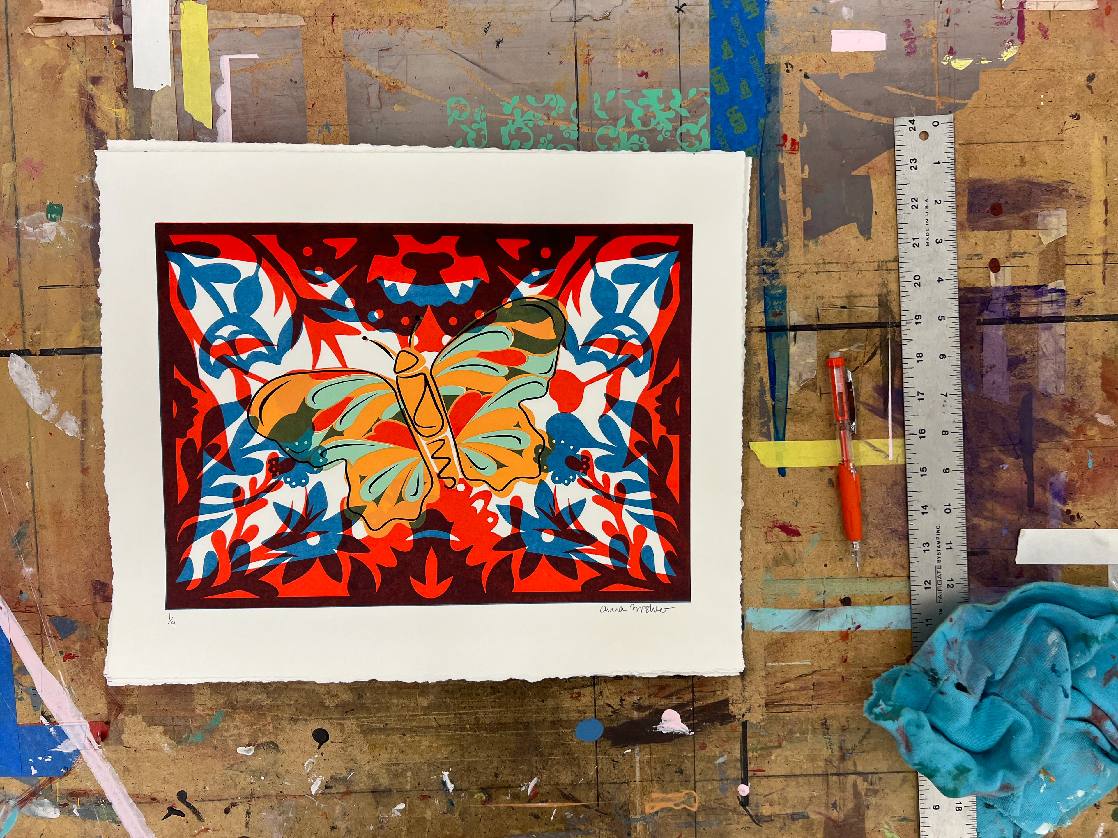 "Butterfly Effect" Serigraphy Screen Print  © Anna Mishler 2024