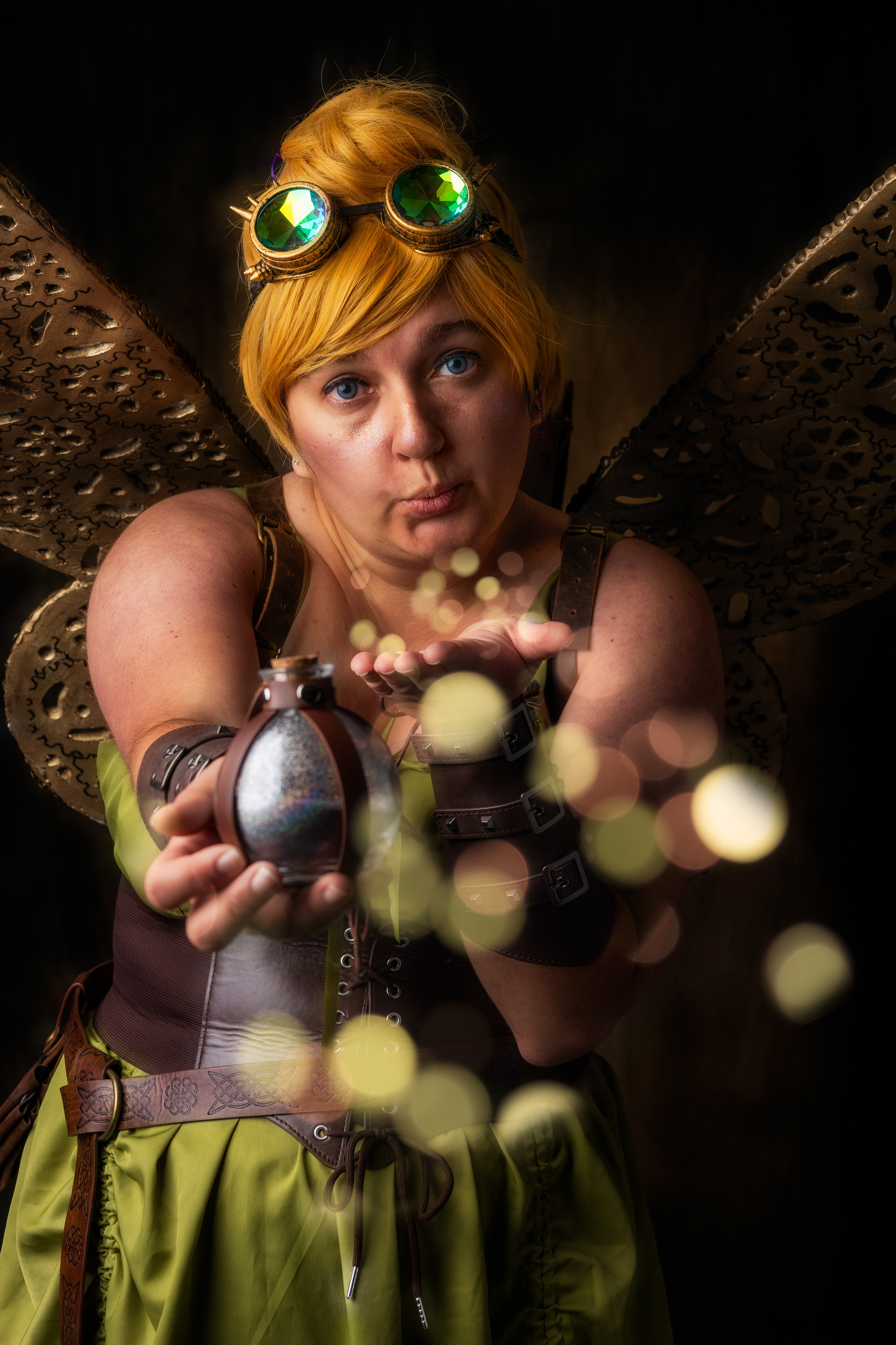 Girl wearing fairy wings