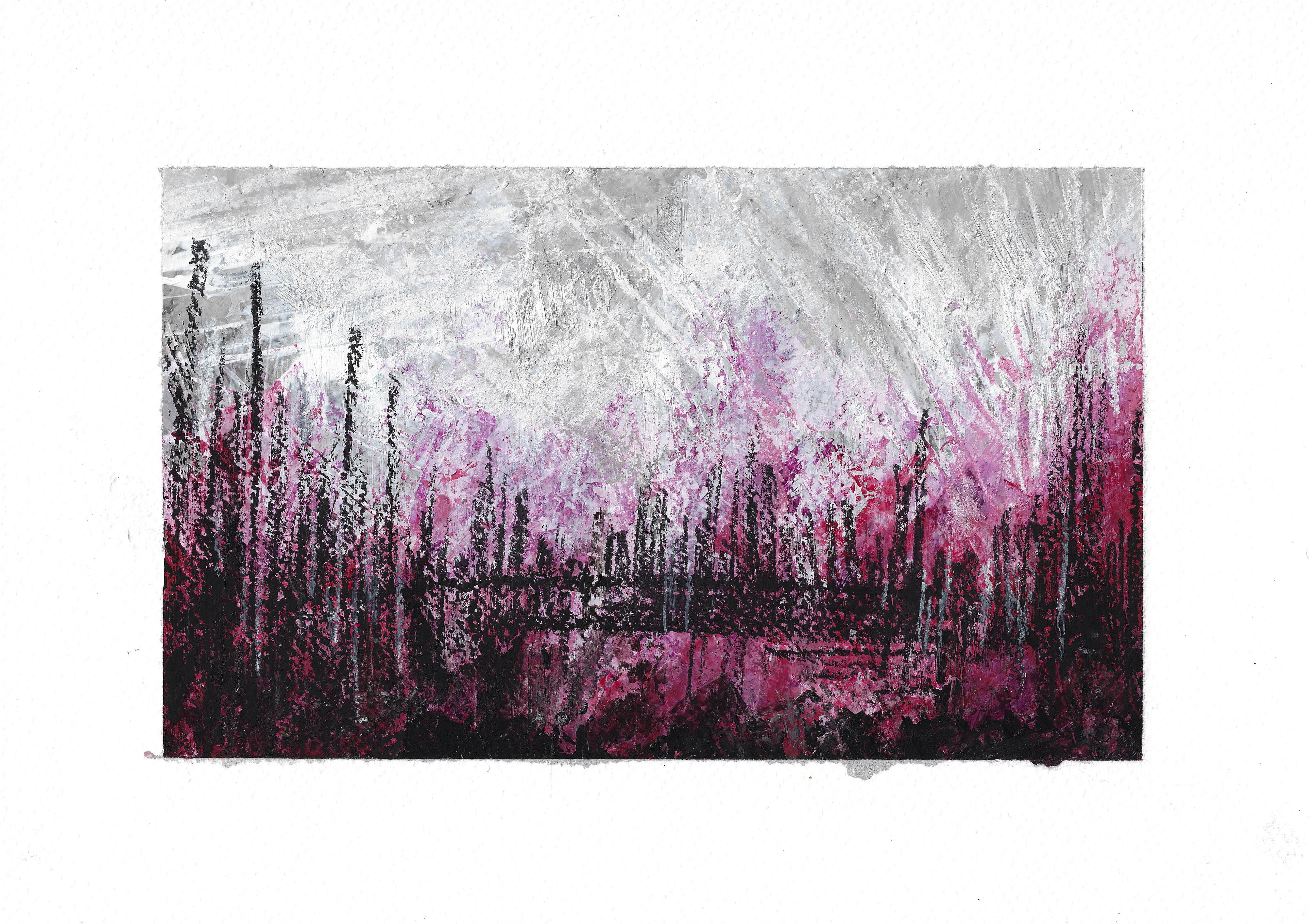 Grasscape No. 5, 42cm x 33cm, Acrylics and Oil Pastels on Watercolour Paper