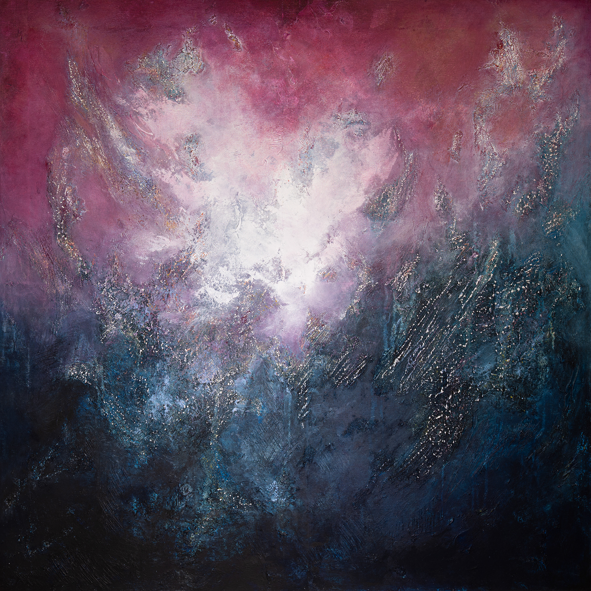 Ignis, 1m x 1m, Acrylics on Canvas