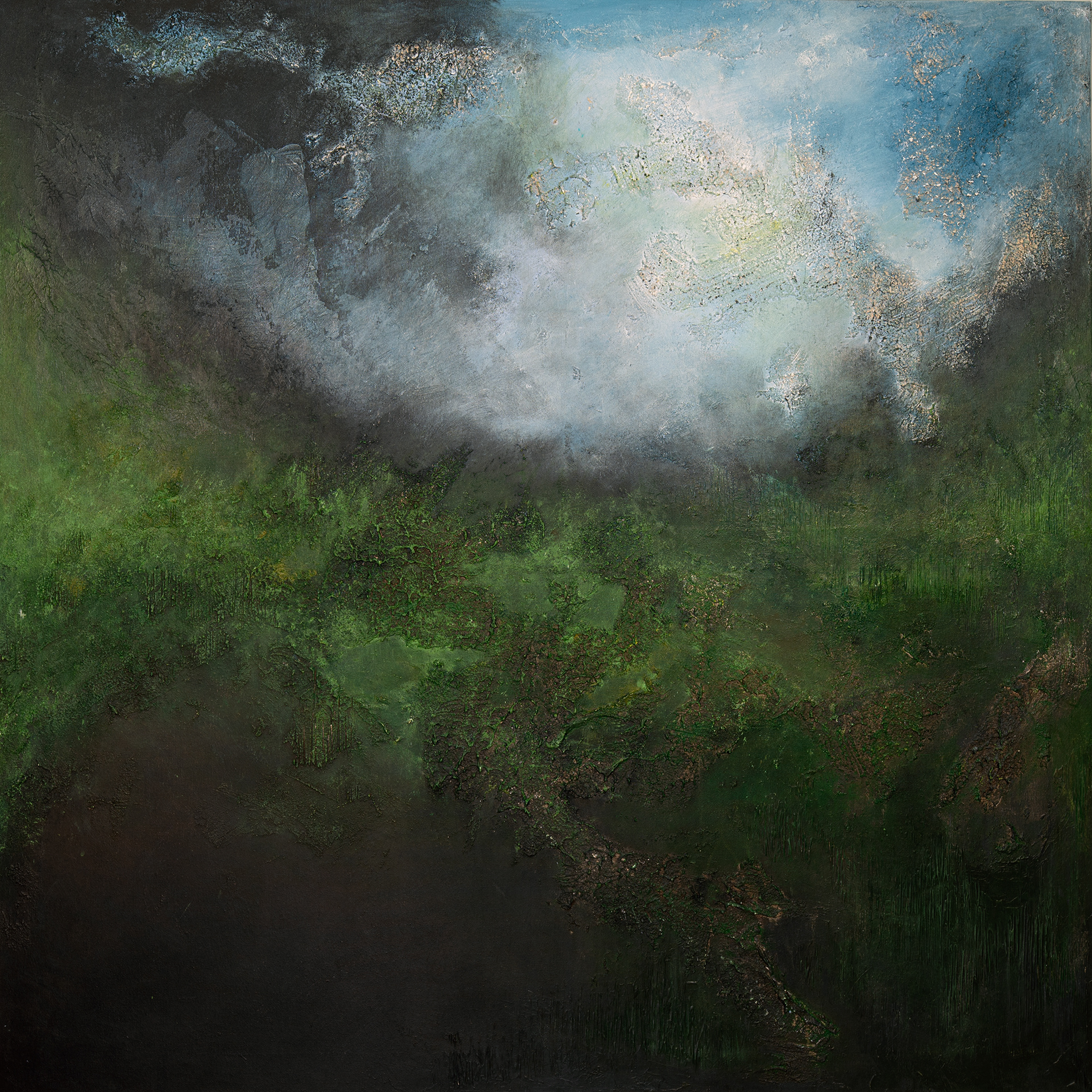 Urbex, 1m x 1m, Acrylics on Canvas