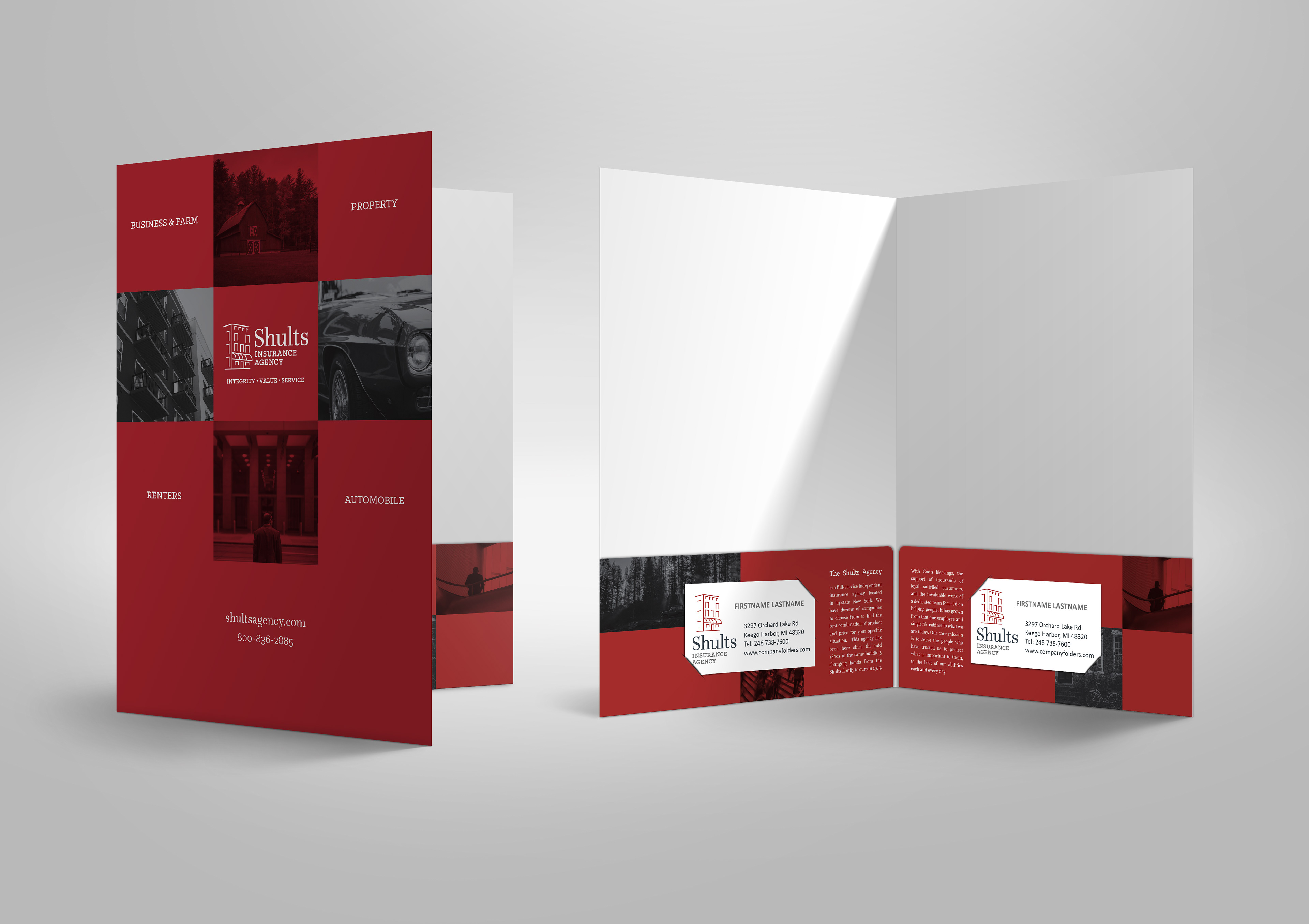 Shults Insurance Agency Folder Interior