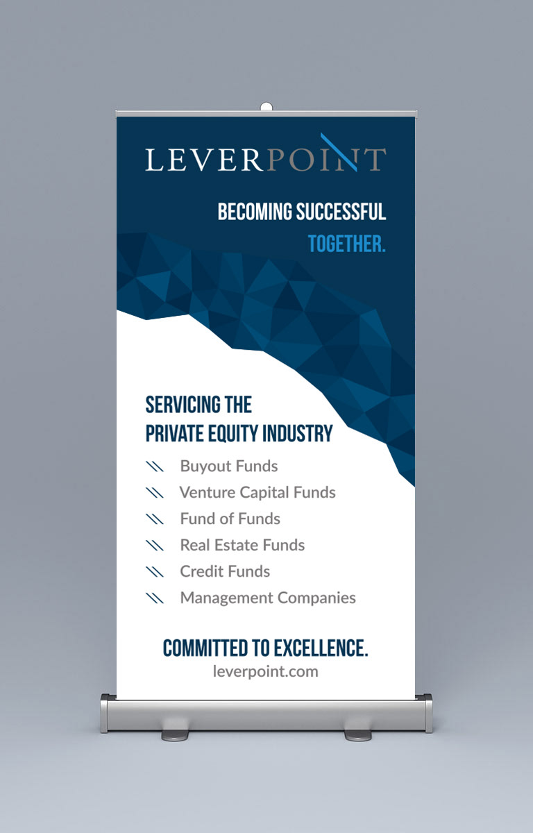 Leverpoint Vertical Banner Table Top Display