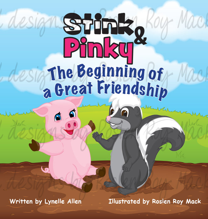 Illustration and Design of cover and interior pages of "Stink & Pinky"
