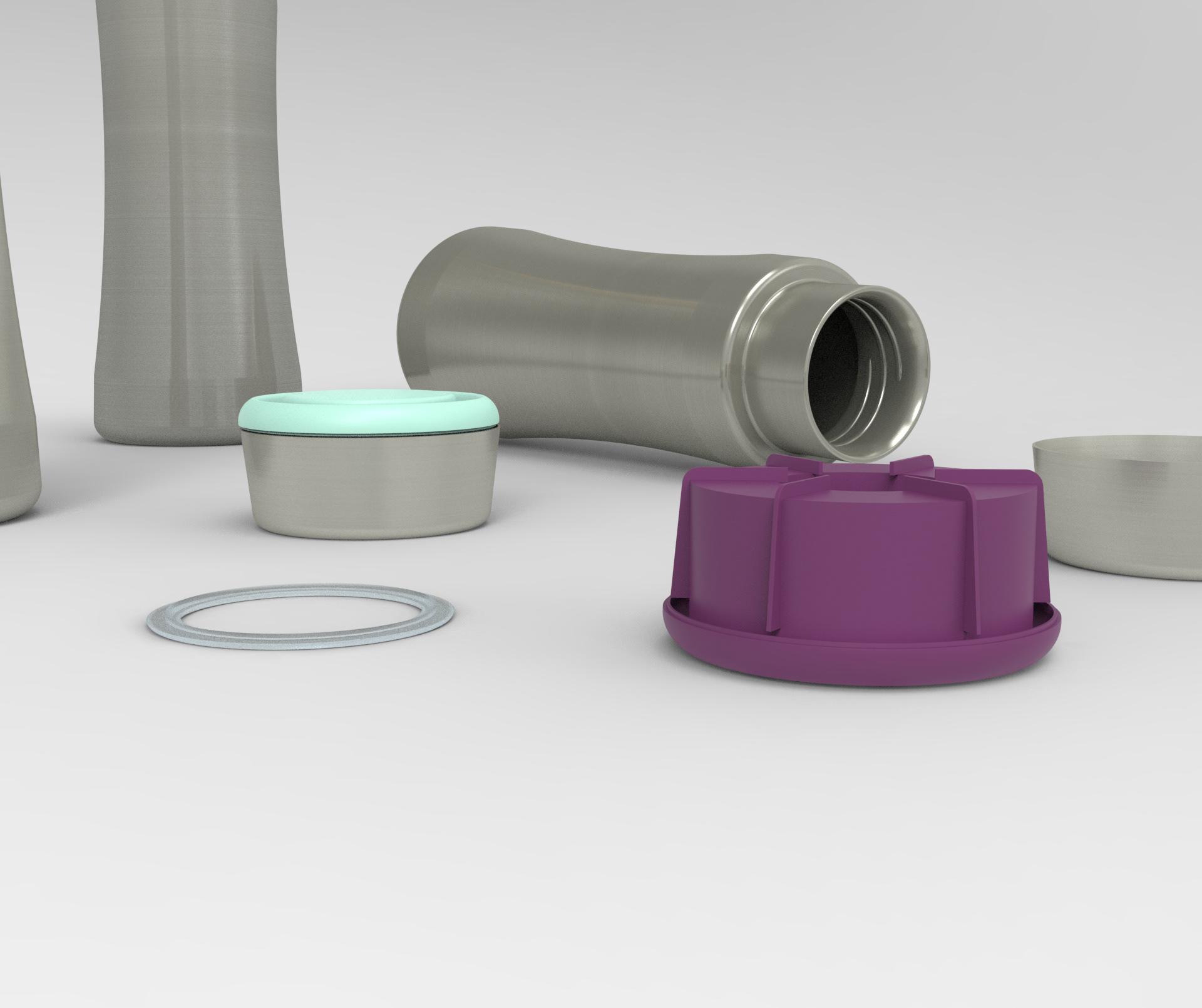 Detail shot: PP plastic inner cap and silicone 