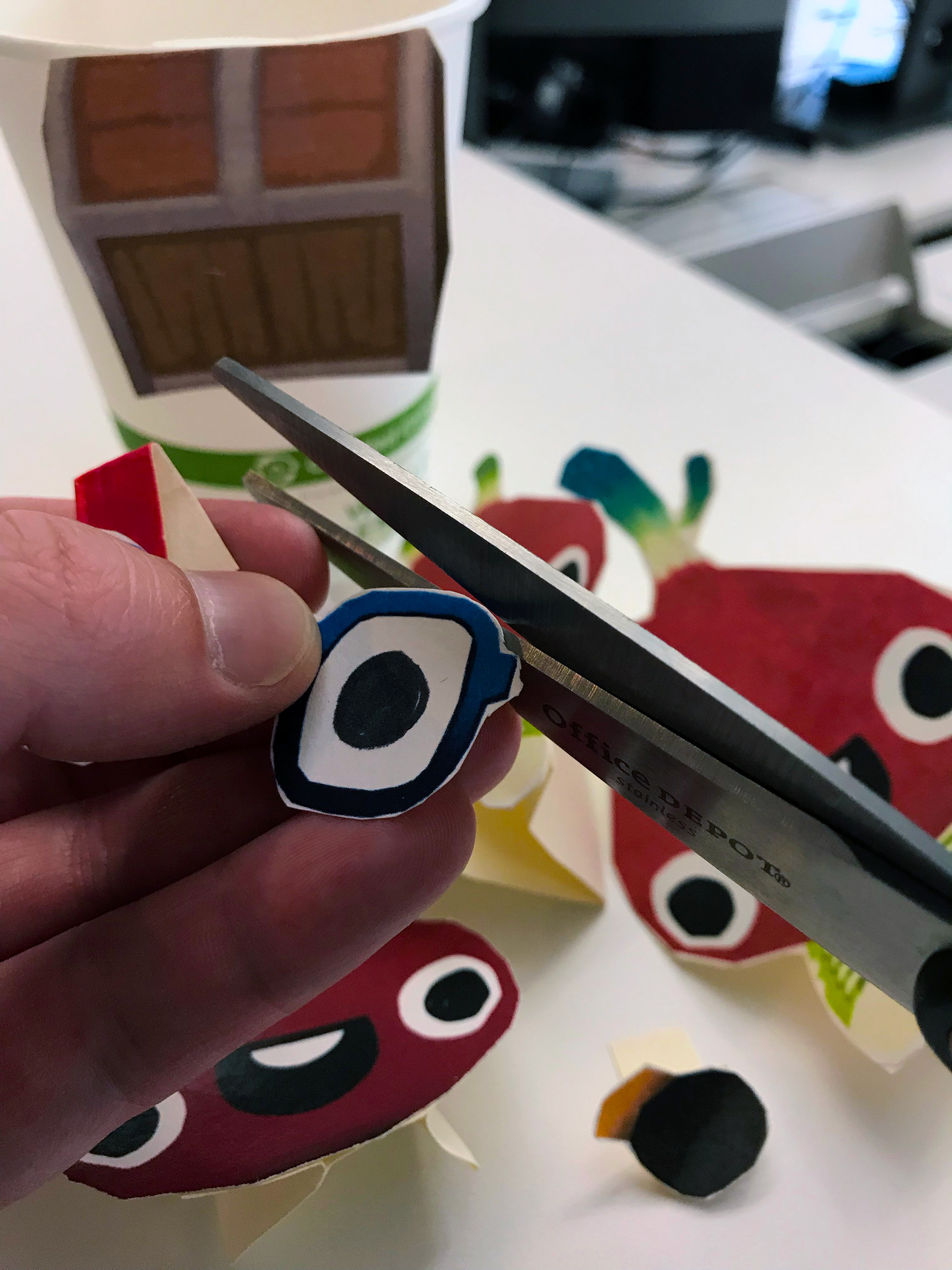 Adam using scissors to alter prototype