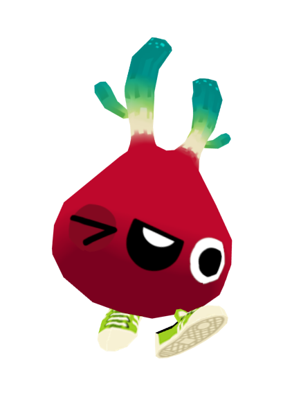 Red radish monster winking