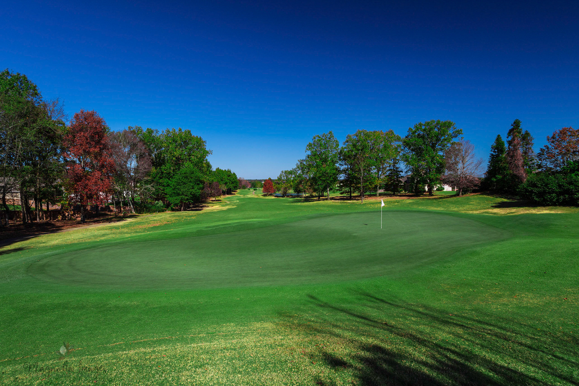 Down the chute from the back of No. 14 green