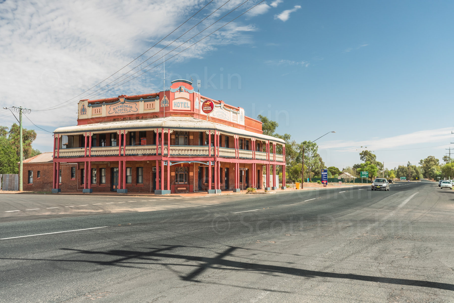BARMEDMAN, NSW, AUSTRALIA - 3 February 2019: The main street of Barmedman and historic Barmedman Hotel.