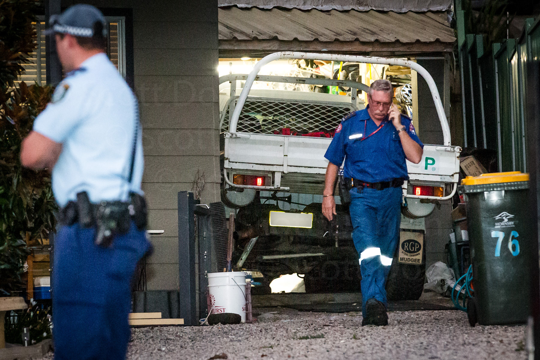 BEROWRA HEIGHTS, NSW, AUSTRALIA - 6 March 2015:  Emergency services were called to a house on Woodcourt Rd, Berowra Heights in Sydney's north after a teenage man had become trapped under a vehicle he was working on.  The man, 19, could not be revived.