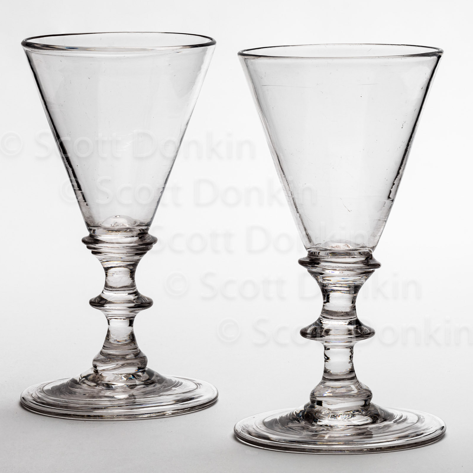 18th century glassware for catalogue.
