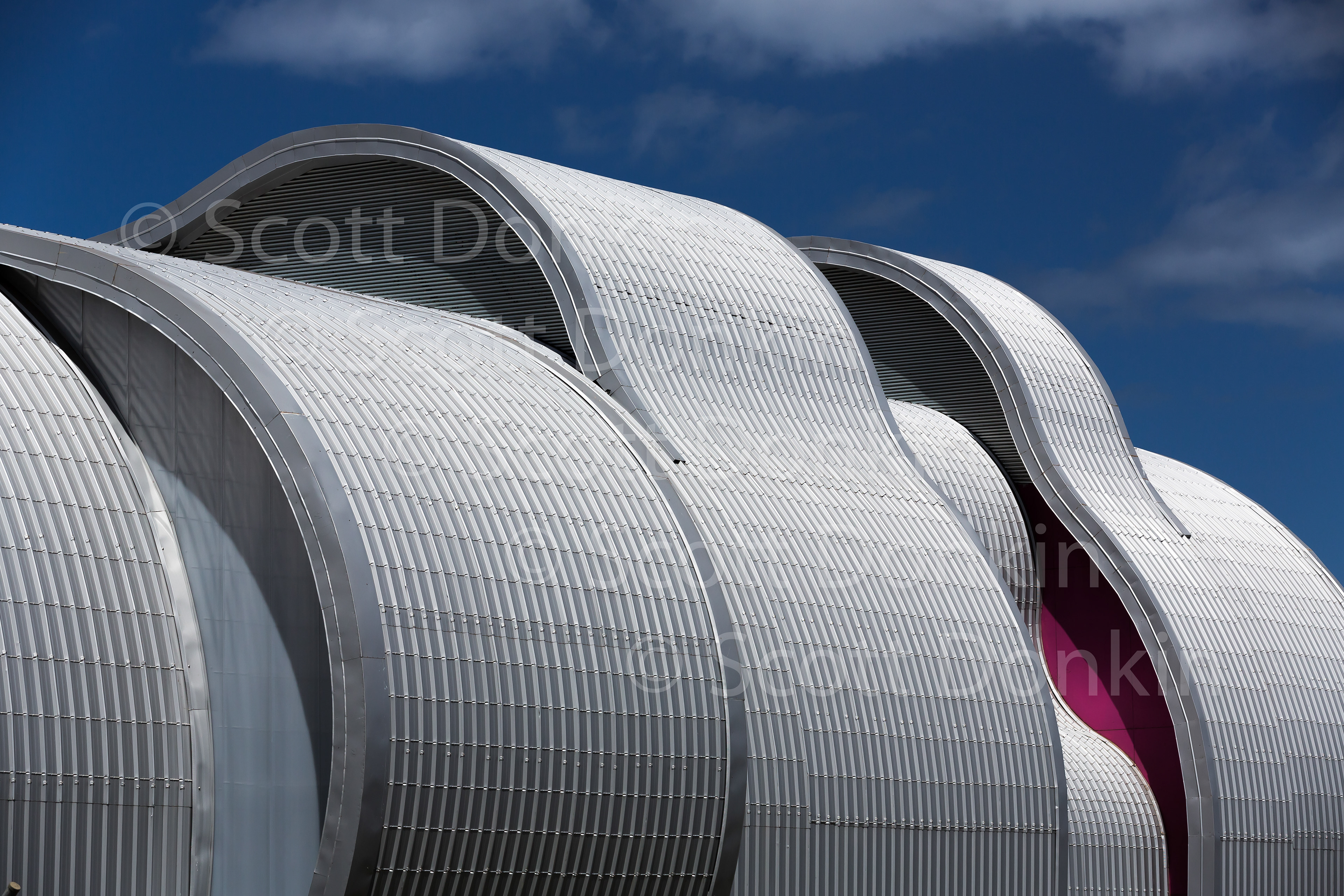 Sports centre roofline detail. Noumea, New Caledonia.