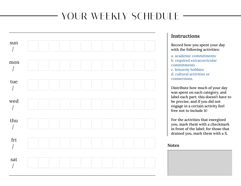Hobby Schedule